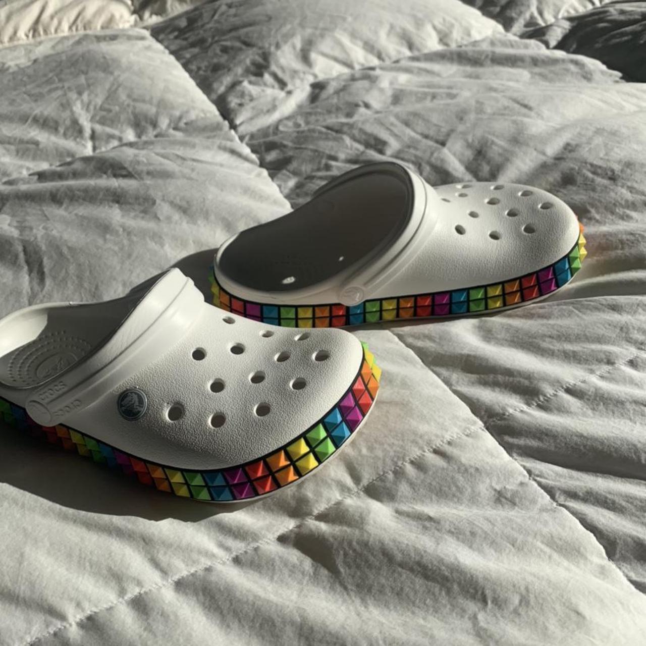 Studded crocs hot sale