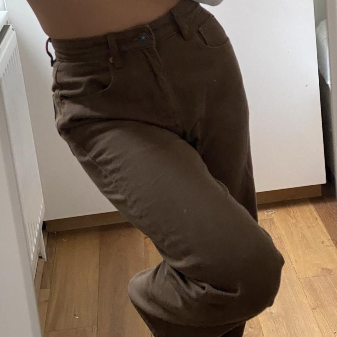 motel x olivia neill parallel jeans in rich brown.... Depop