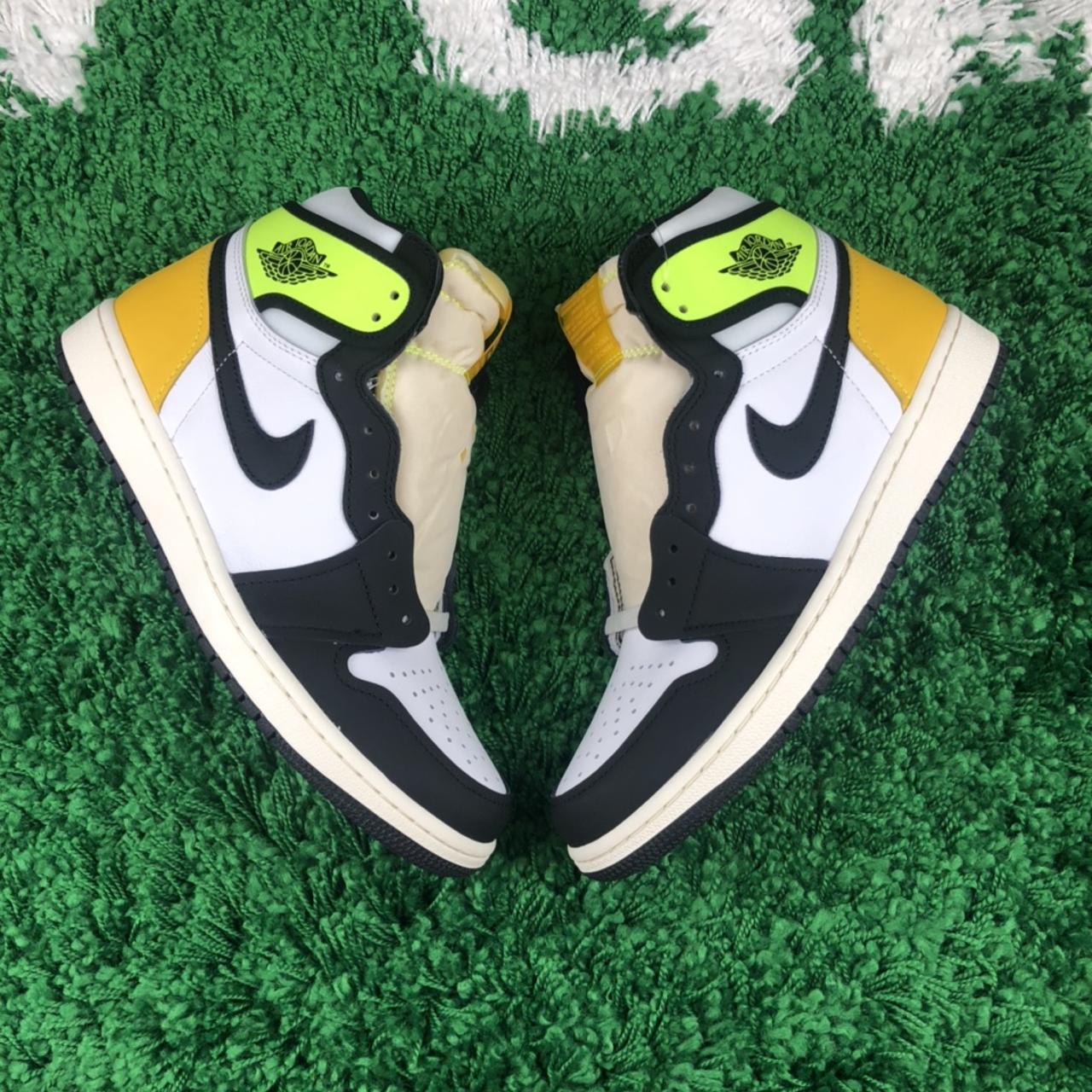 Air Jordan 1 Retro High OG White Black Volt... - Depop