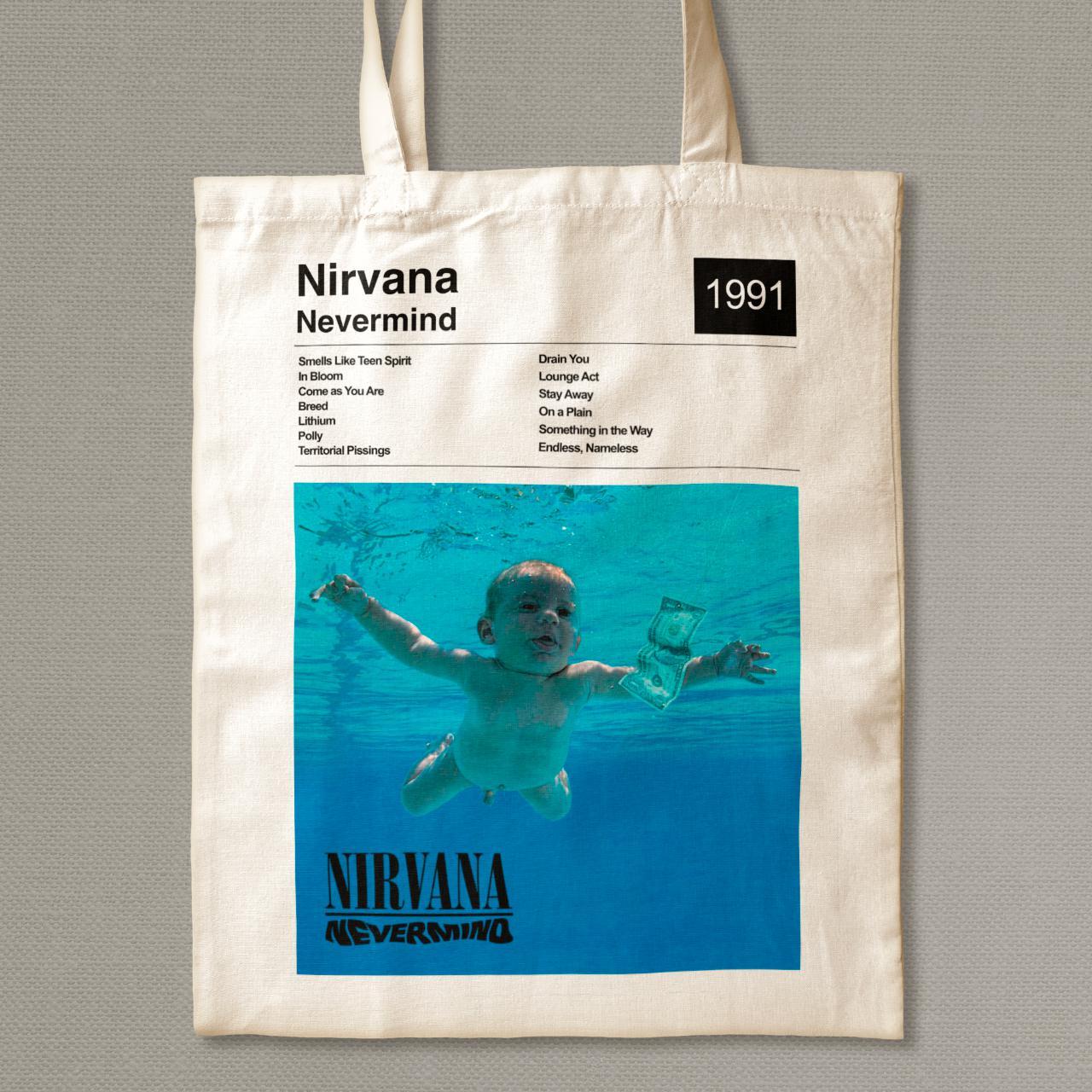 Nirvana Tote Bag Album cover art Print Bag Depop