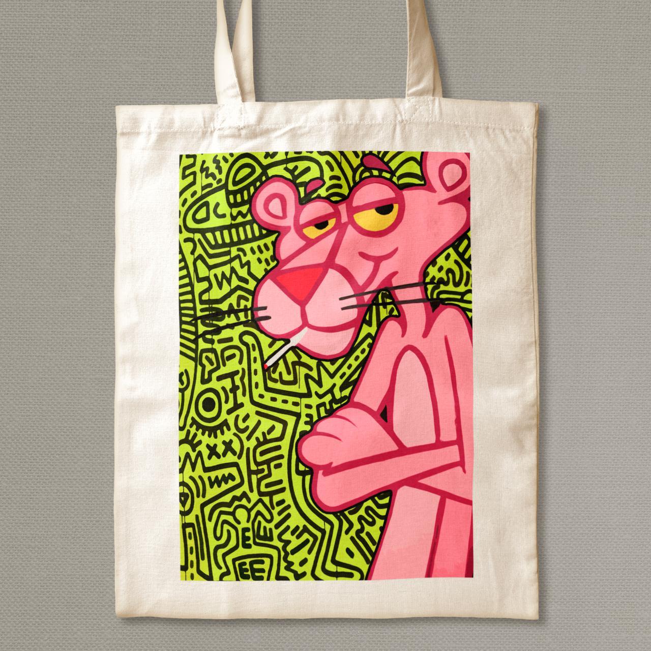 Pink panther tote store bag miniso