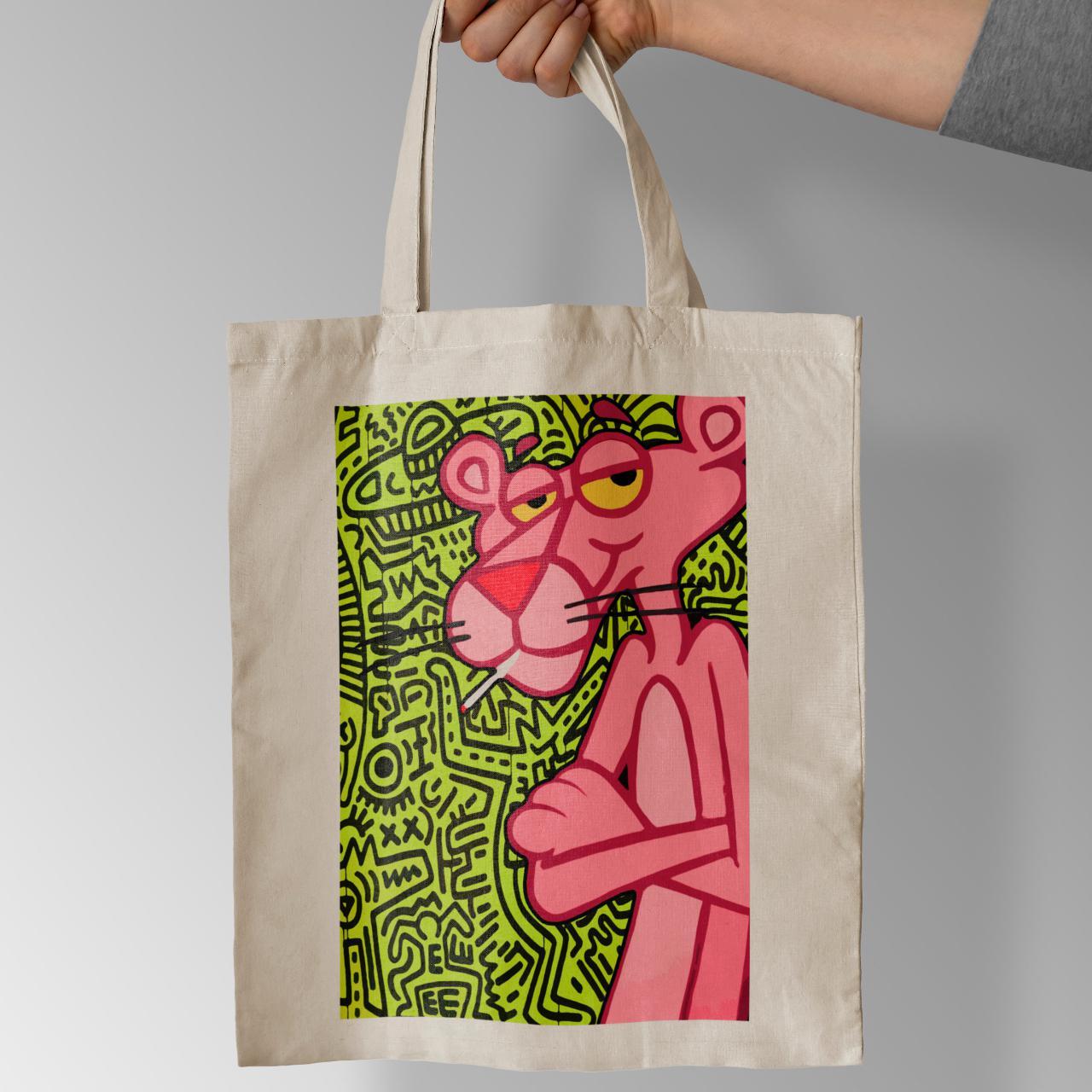 Pink Panther Canvas Shopping Bag (Pink)