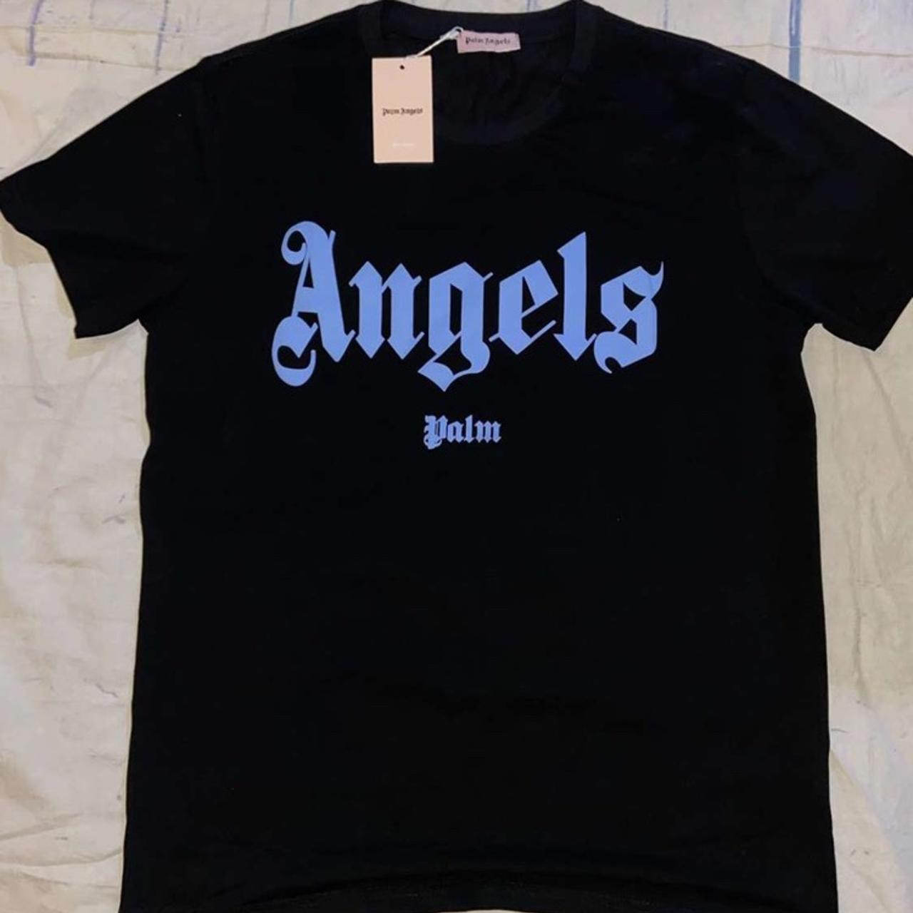 Black on black Paris Palm Angels Meduim Men T-shirt - Depop