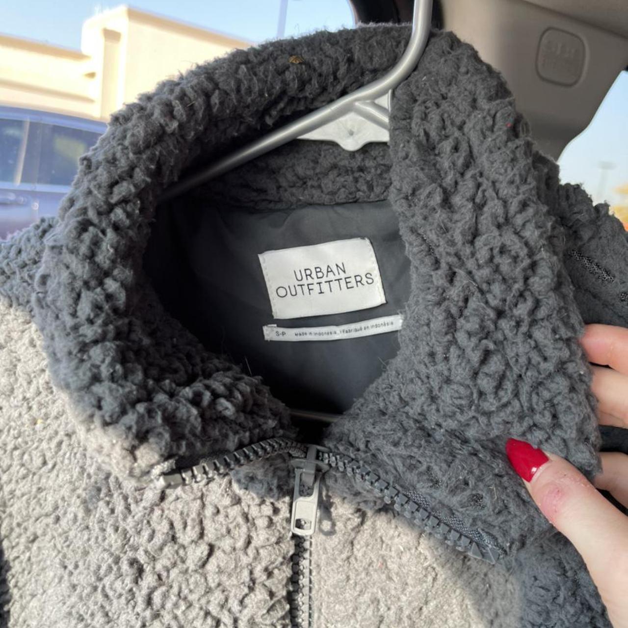 Urban outfitters grey Sherpa jacket! Perfect condition - Depop