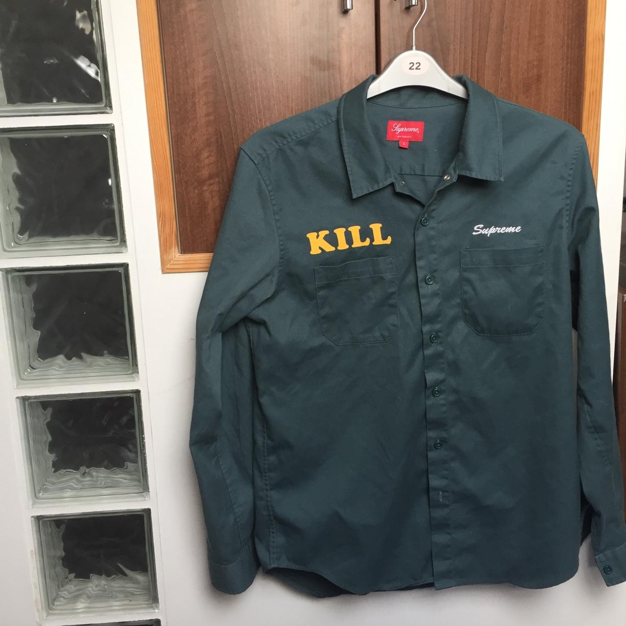 SS16 Supreme kill work shirt green, size L, fits tts...