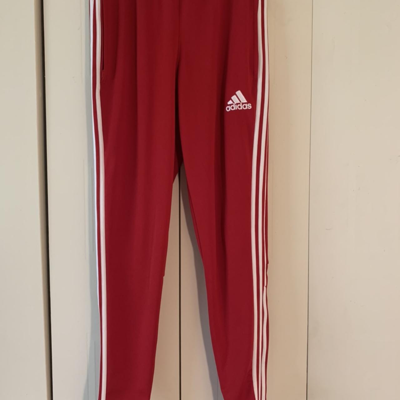 Classic Red & White Stripe Adidas Track Pants