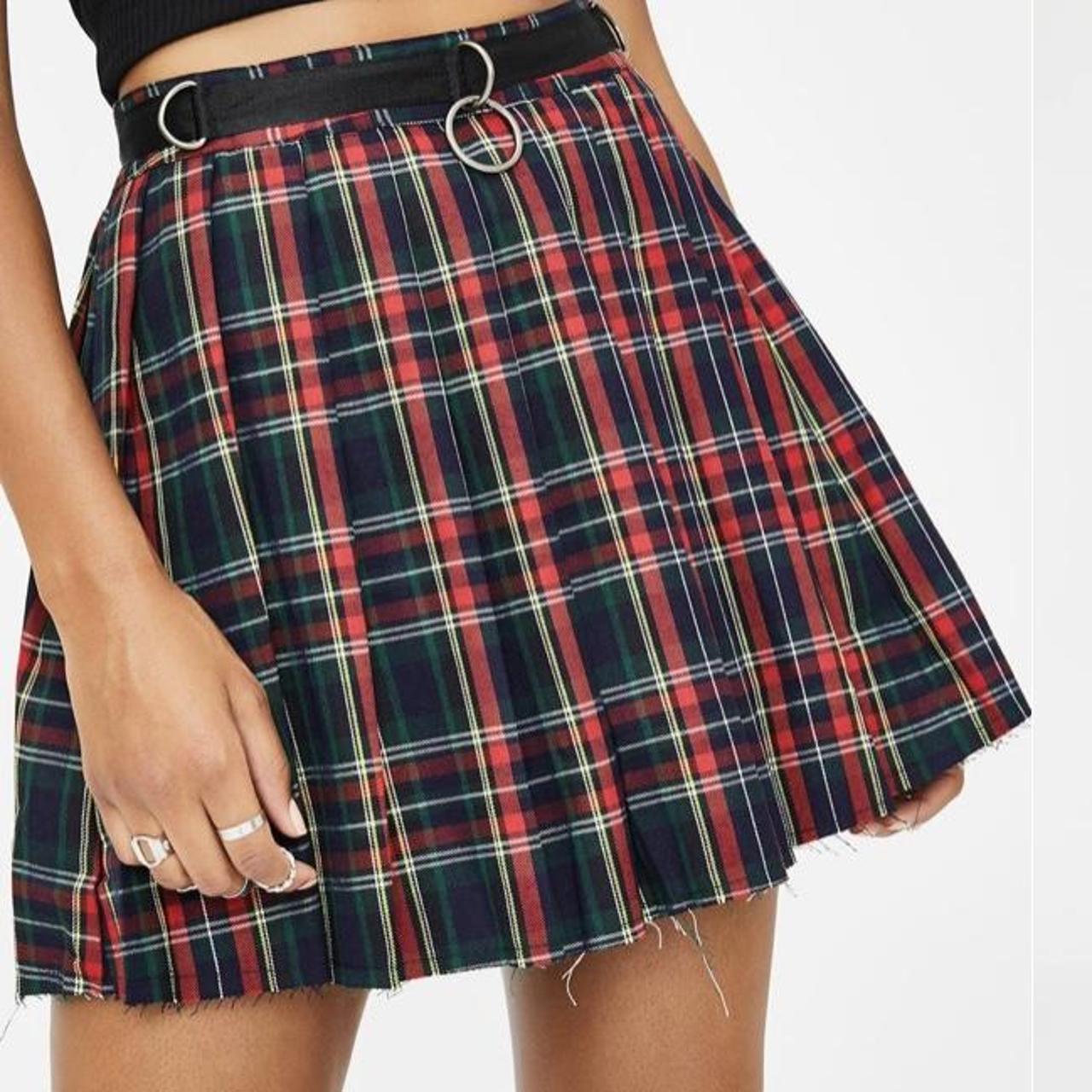 Current Mood Crimson Dress Code Plaid Skirt Size Depop