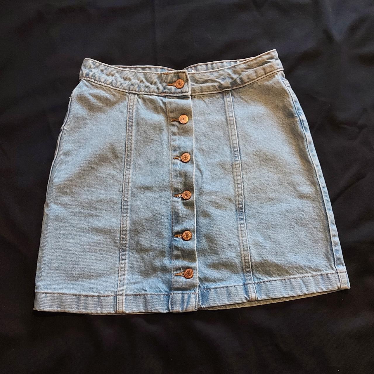 Cute denim mini skirt. Light blue. New Look size 10.... - Depop