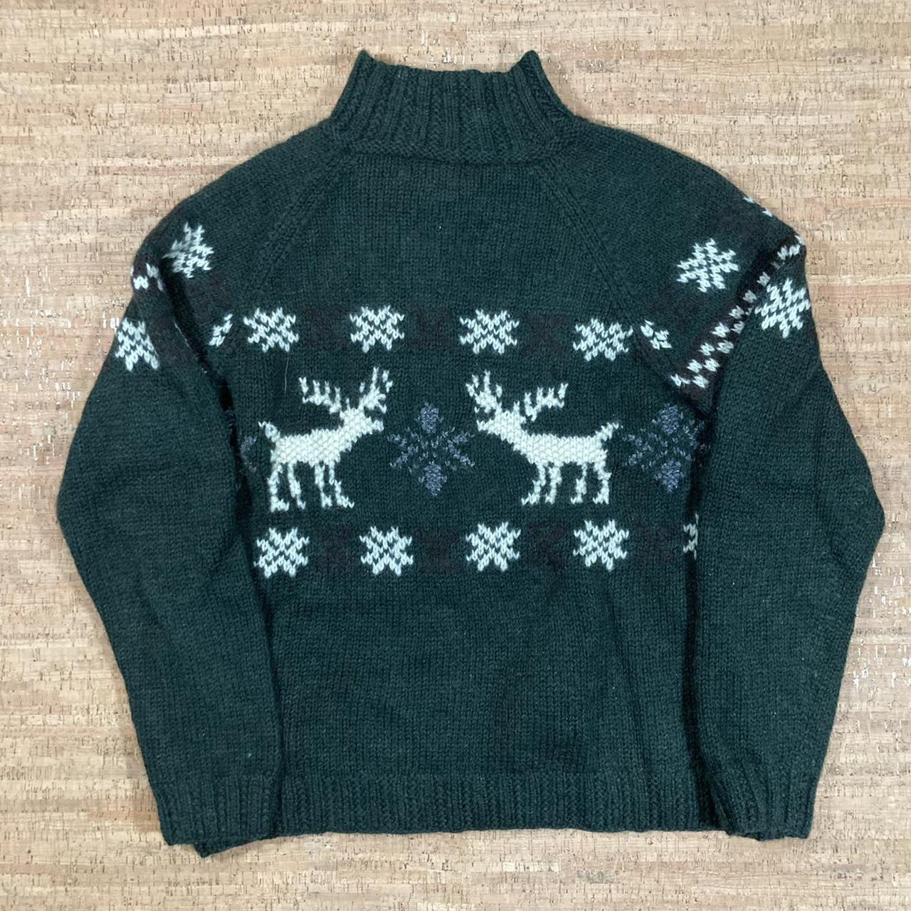 L.L.Bean Women's Green and White Jumper (3)