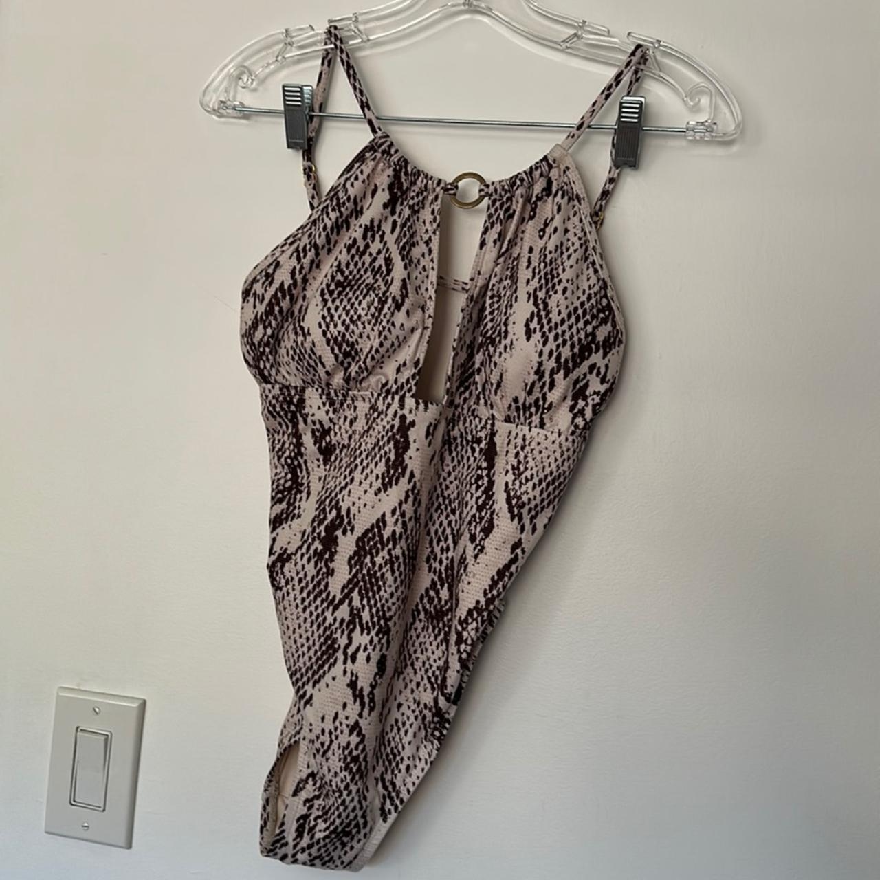 BCBGmaxAzria snake skin, one piece swimsuit Super... - Depop