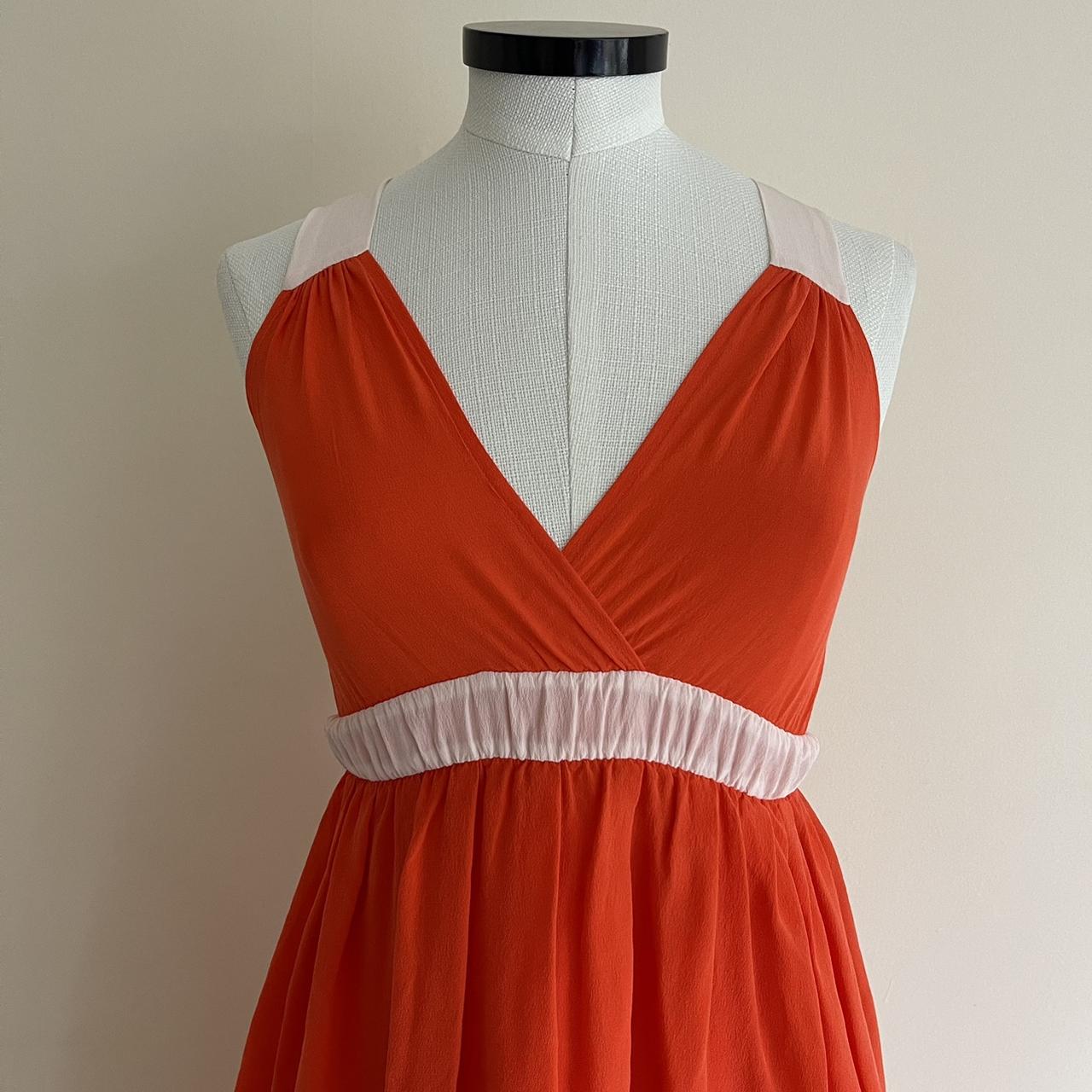 KOOKAÏ Women's Orange and Cream Dress Depop