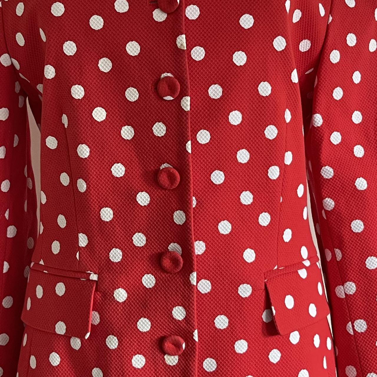 Women's Red and White Jacket Depop