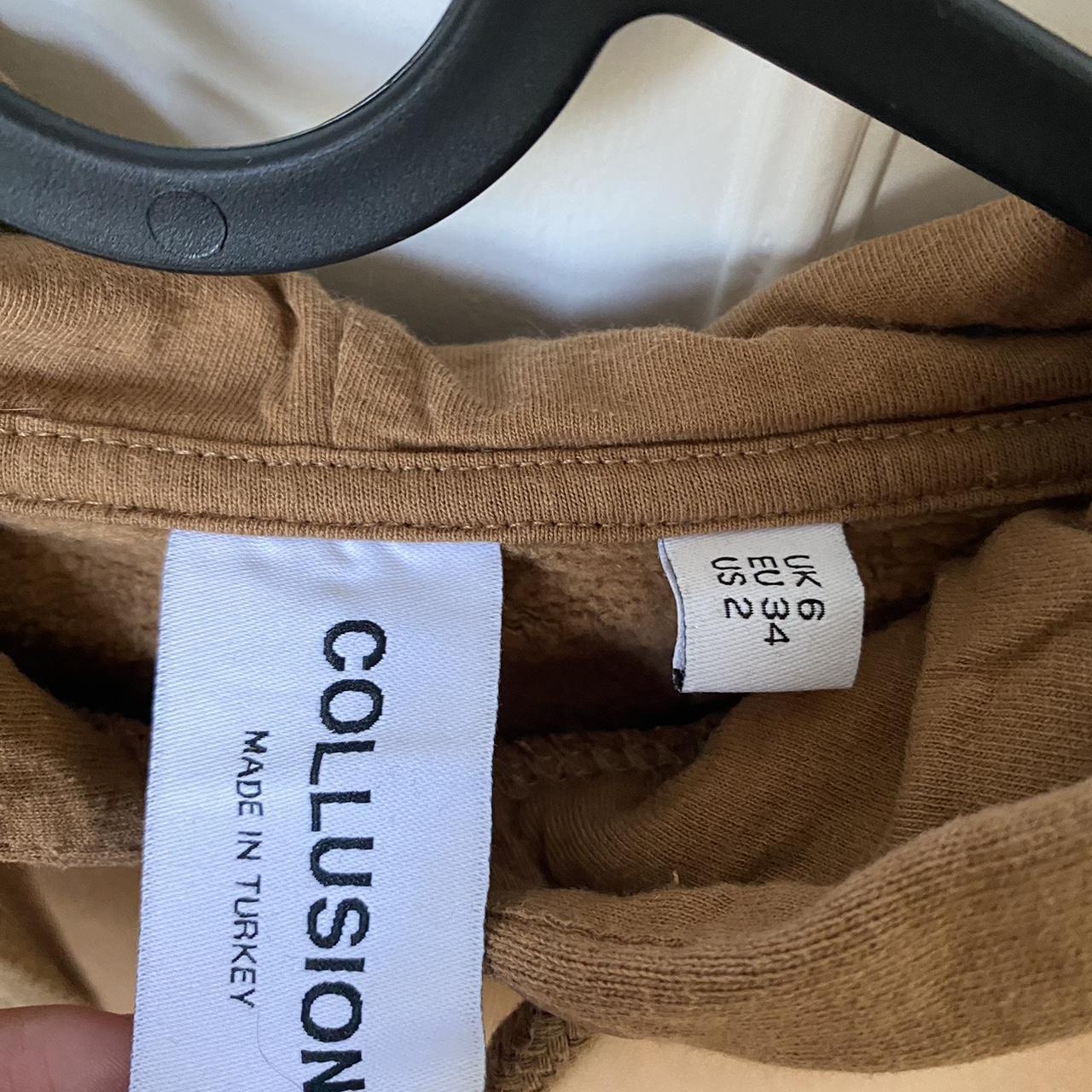 asos collusion brown hoodie