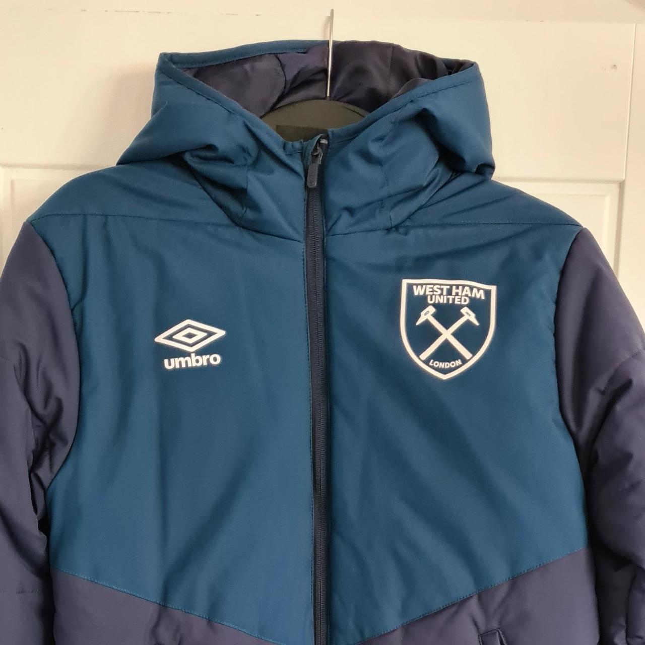 BLUE RETRO STYLE OFFICIAL UMBRO WEST HAM COAT Depop