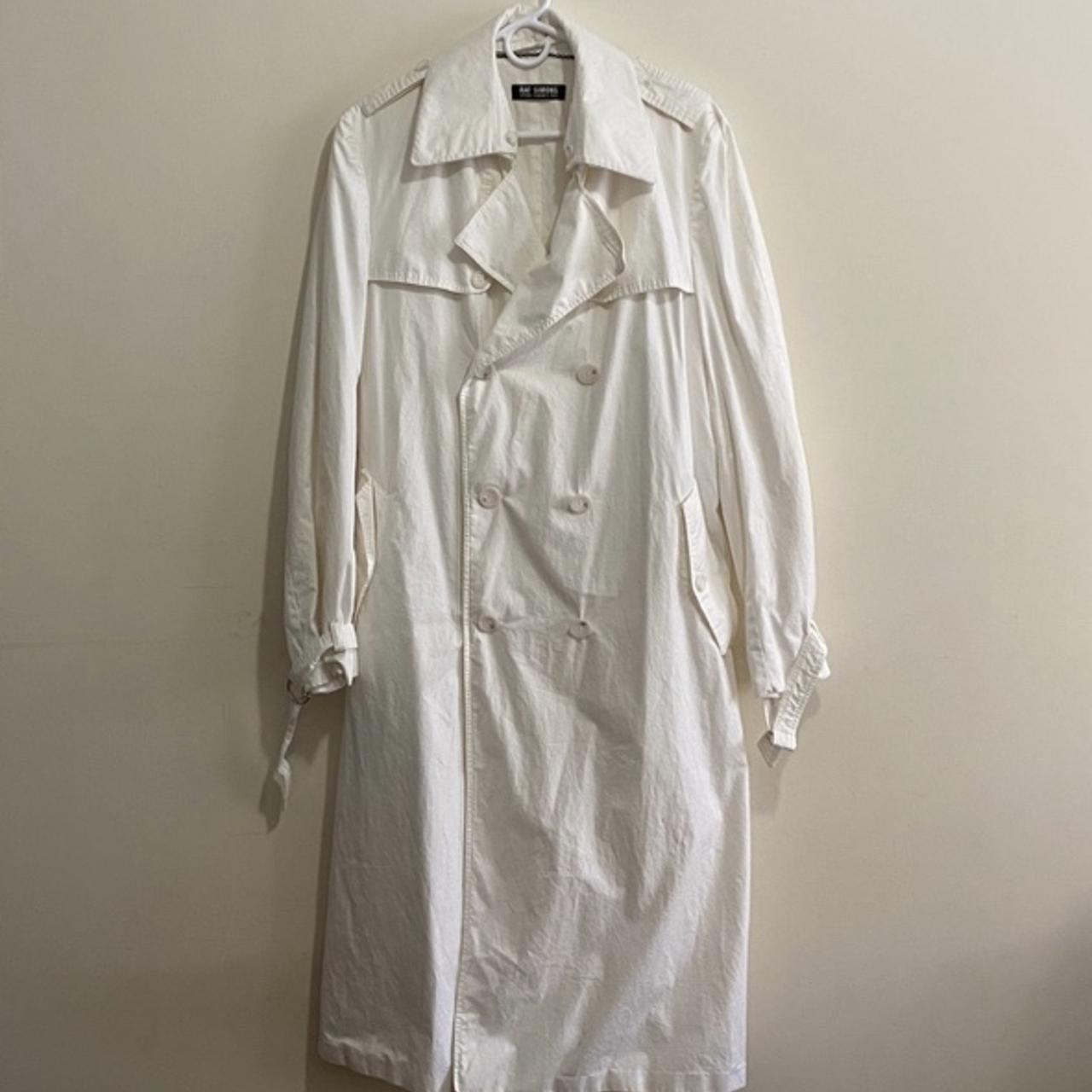 Raf Simons White belted double breasted military | Depop