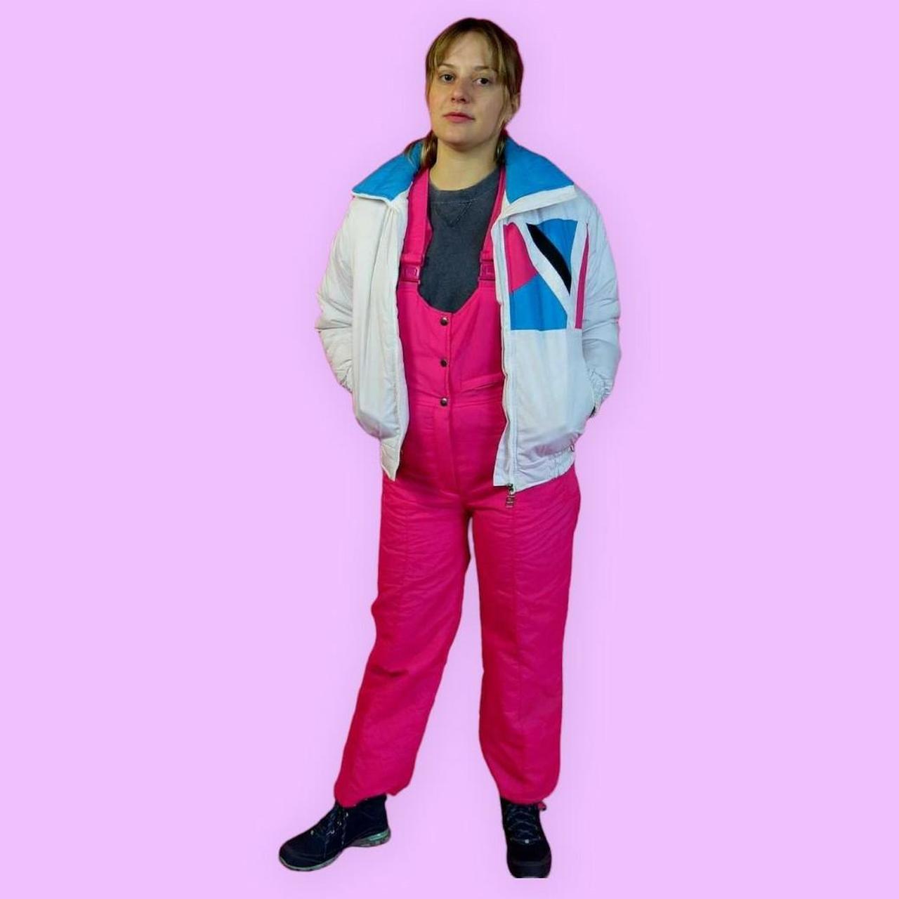 ❄️☃️80s Two Piece Ski Suit Set☃️❄️, This pink blue and