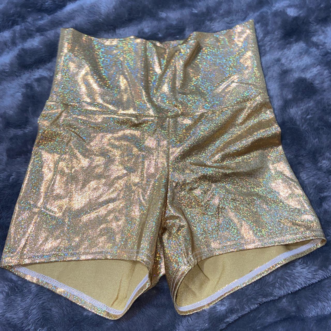 Unbranded Women's Gold Shorts | Depop