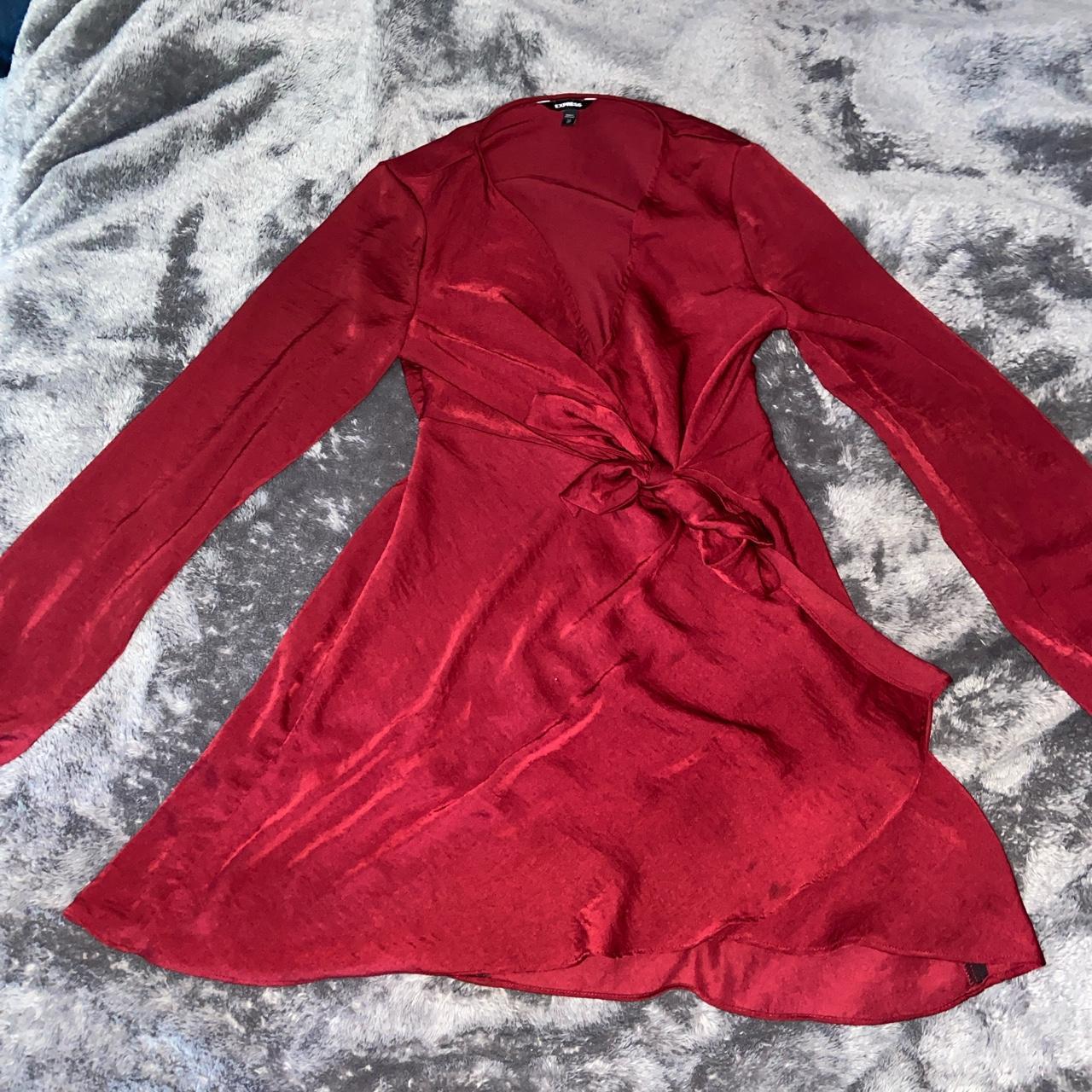 express red satin dress