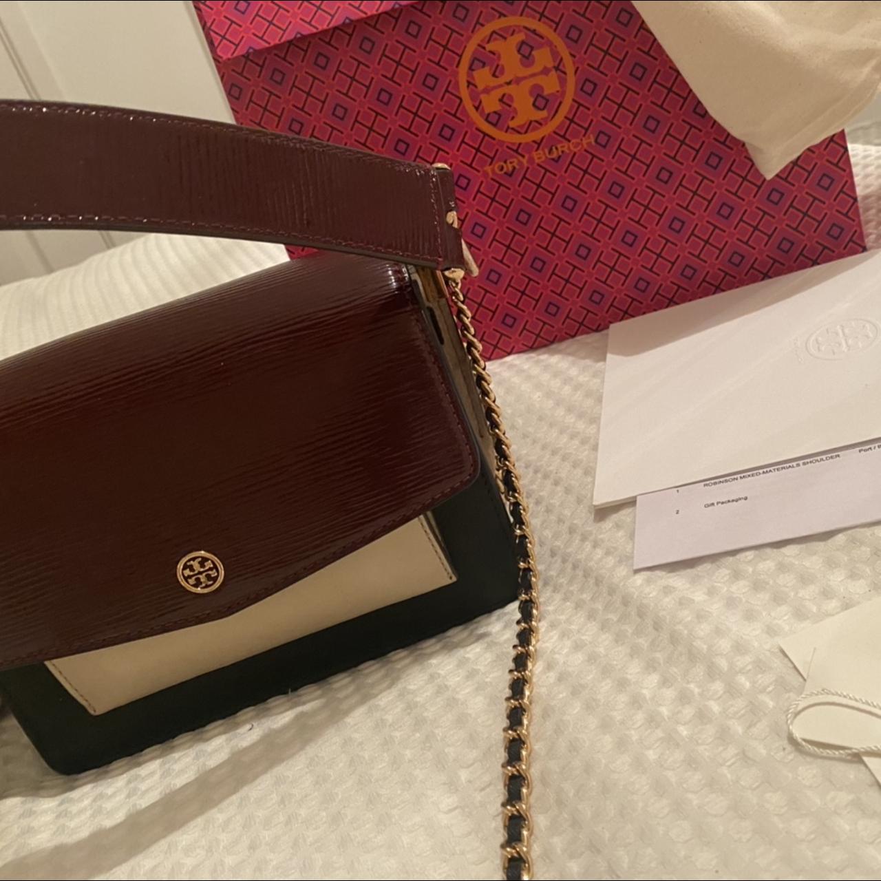 Tory Burch Robinson Colorblock Convertible Leather Shoulder Bag in Natural