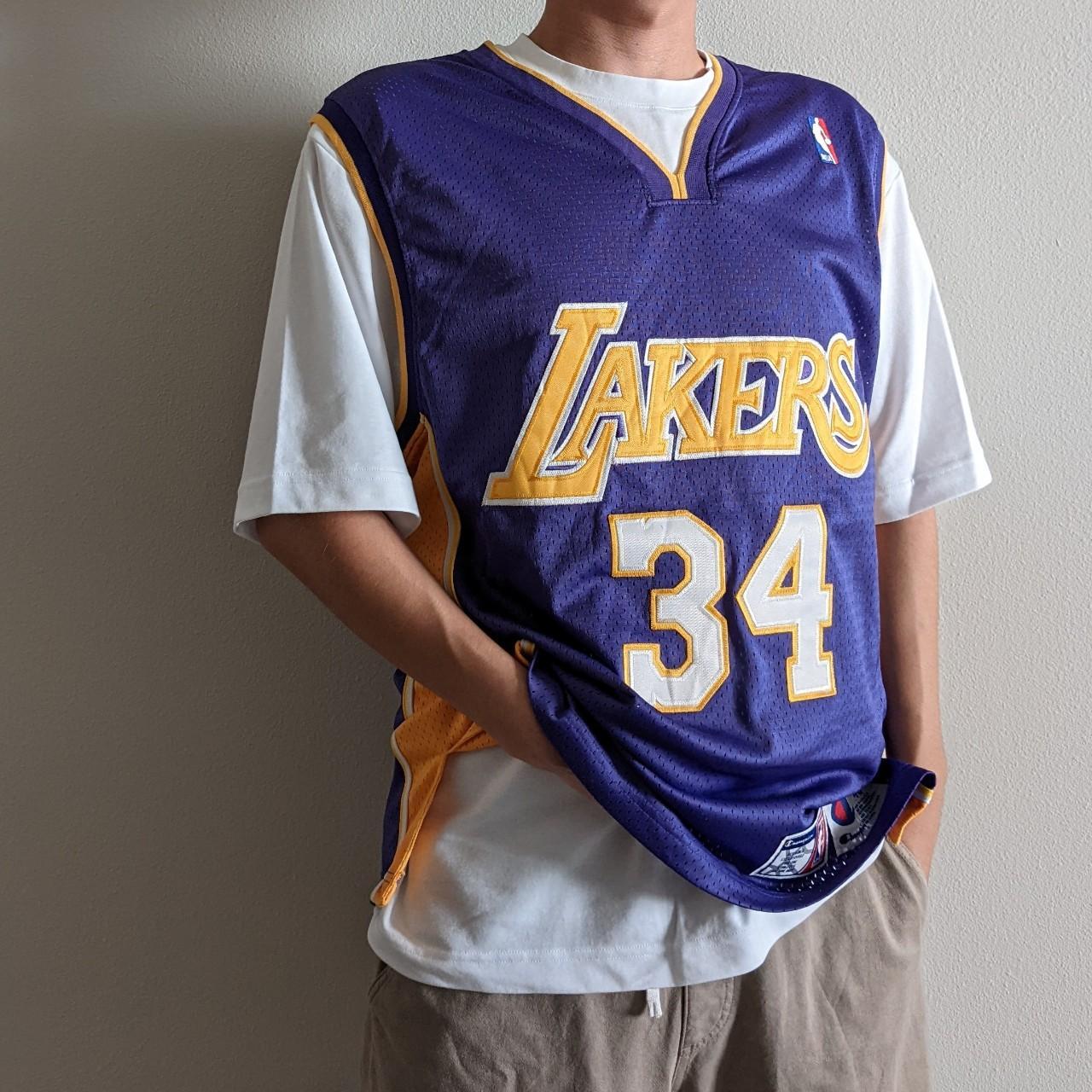 Los Angeles Lakers Shaq 2000s Champion Jersey... Depop