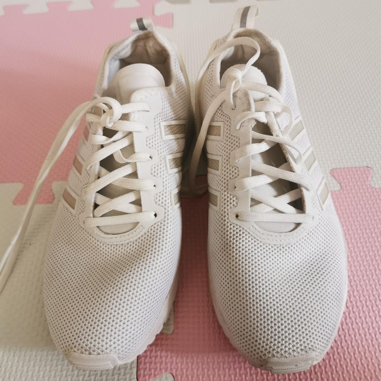 Adidas mens zx flux white off white with scuba. Depop