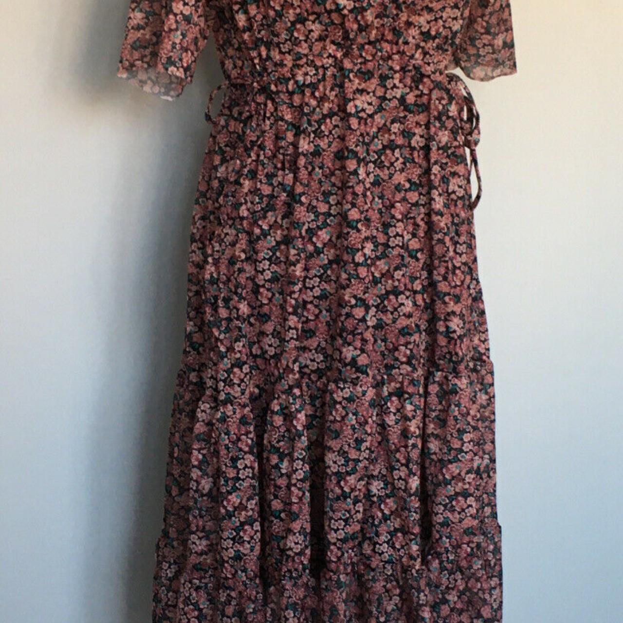 #riverisland #floral #dress Midi #ditsy Tiered Mesh - Depop