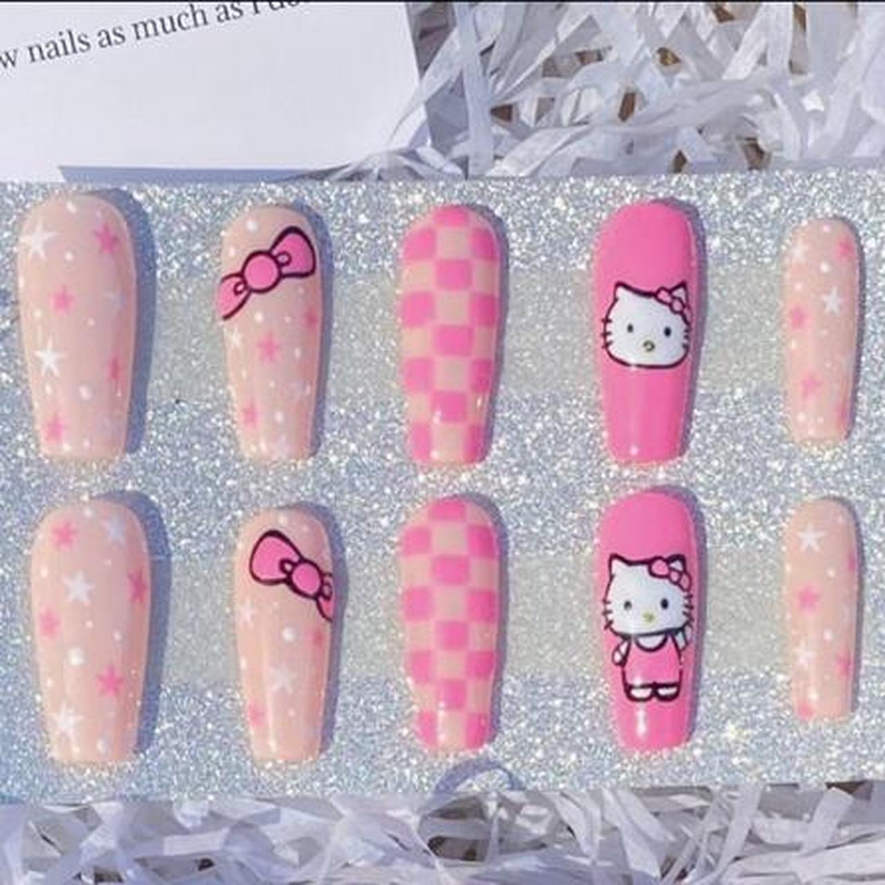 Hello Kitty Charms Acrylic Press on nails – FASHION COUTURE