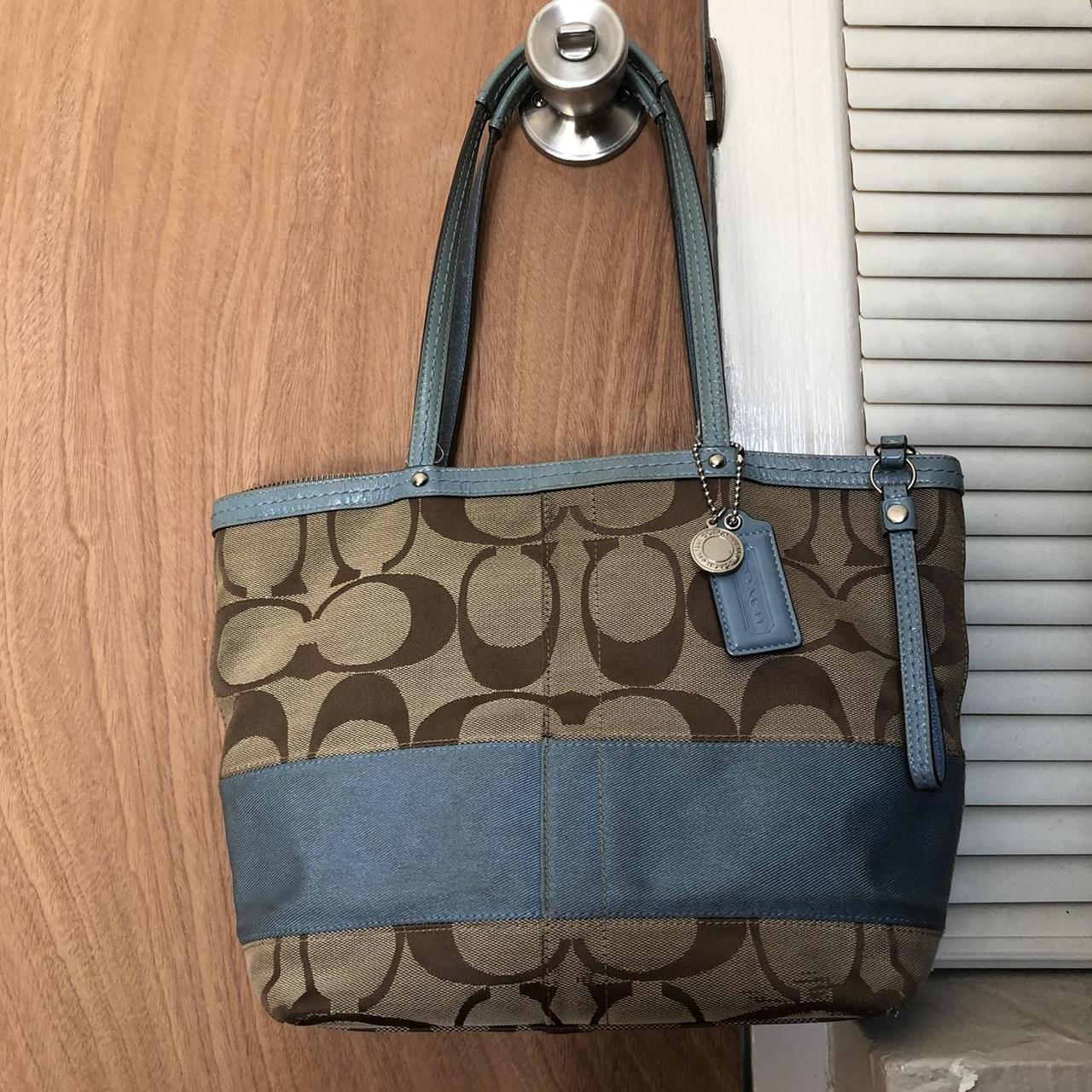 Super cute vintage coach bag blue and brown color | Depop