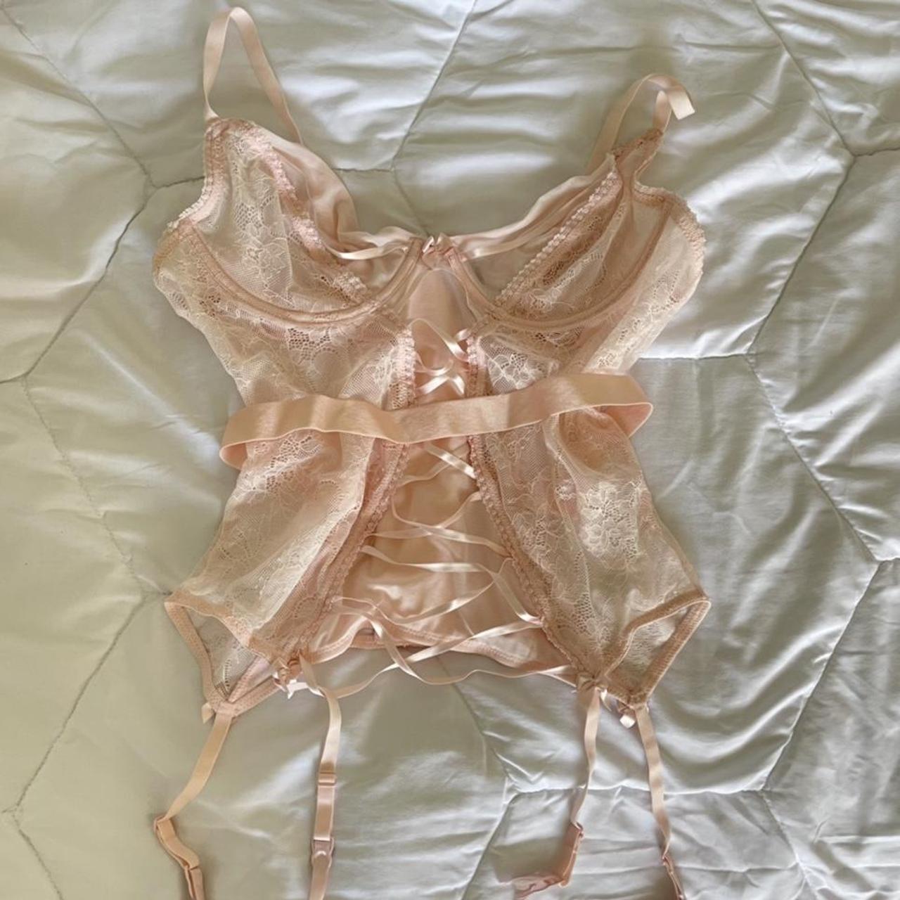 cute light pink lingerie 💓 size 38b brand: adore me... - Depop