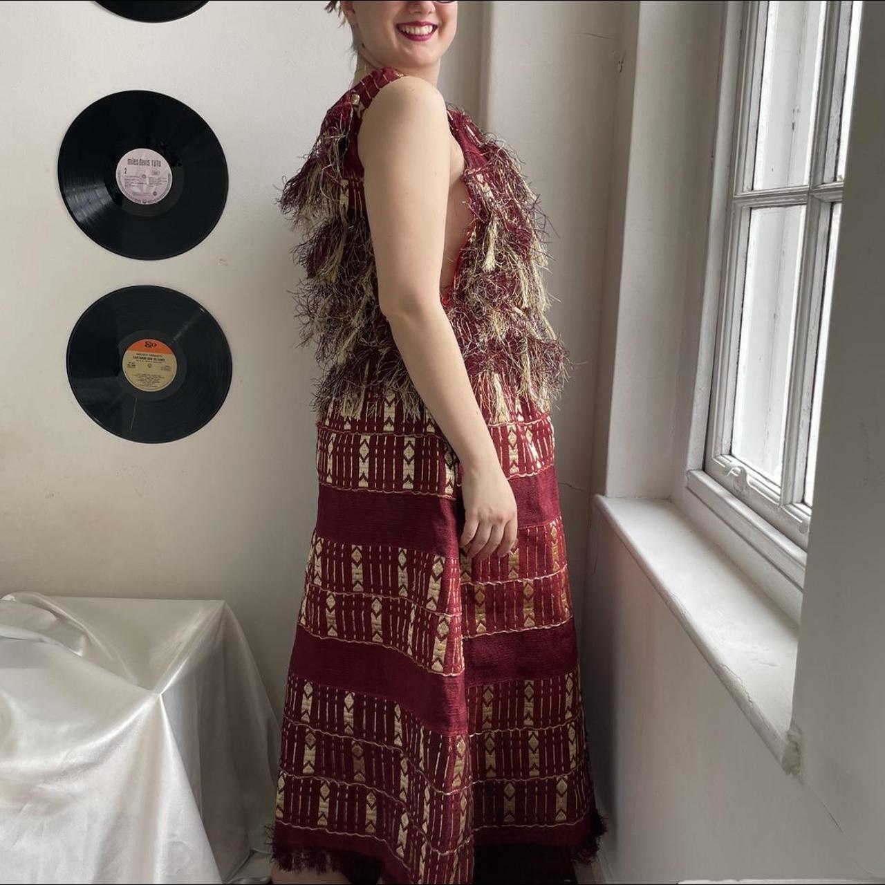 Unique Handmade Burgundy & Gold Party Dress A true... Depop