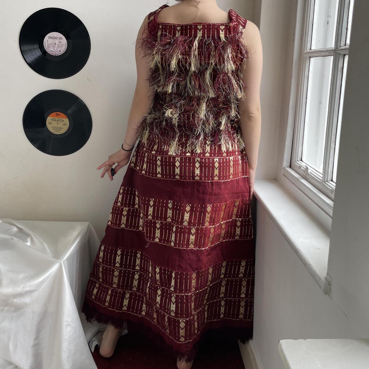 Unique Handmade Burgundy & Gold Party Dress A true... Depop