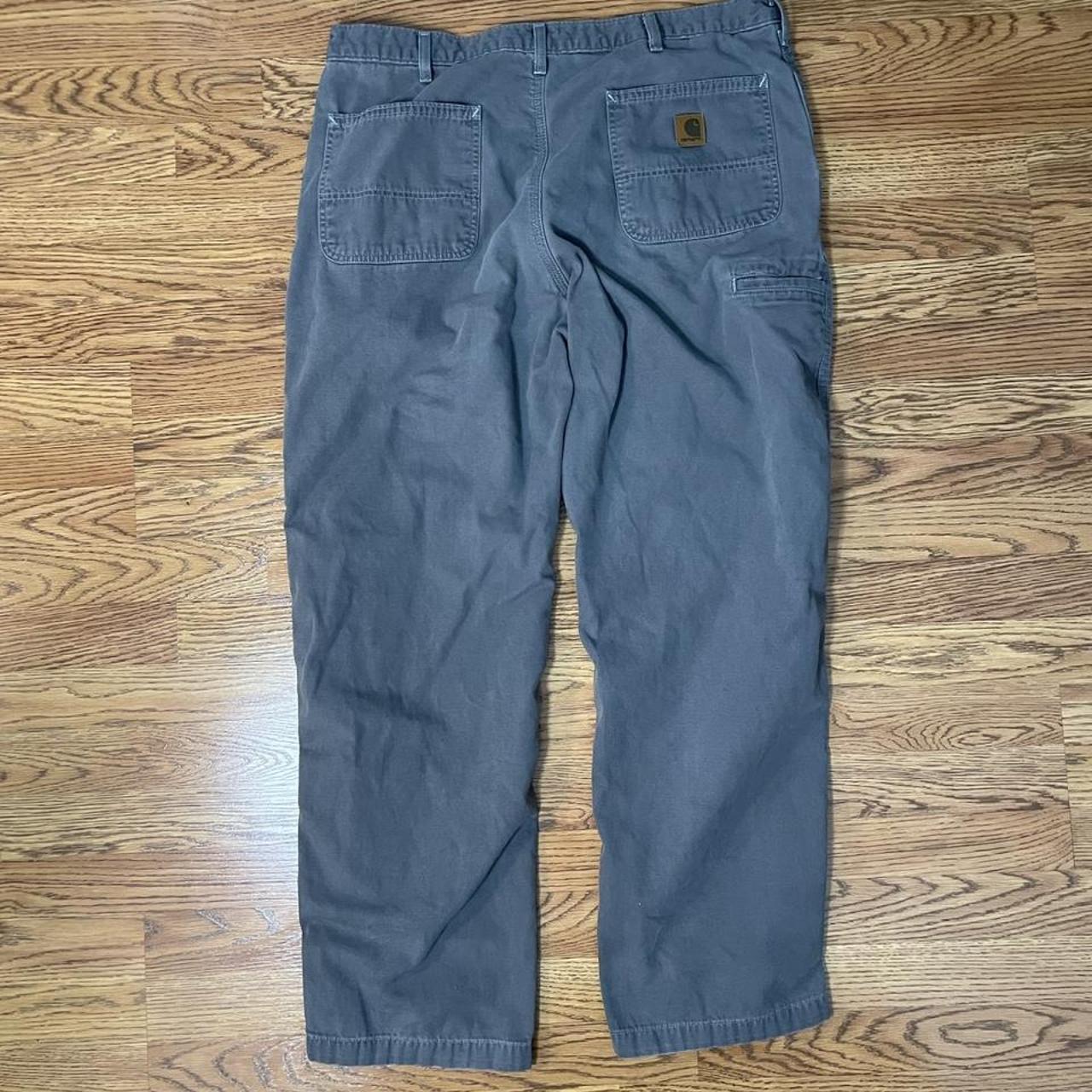 Vintage Carhartt Grey Work Pants Size (no... - Depop