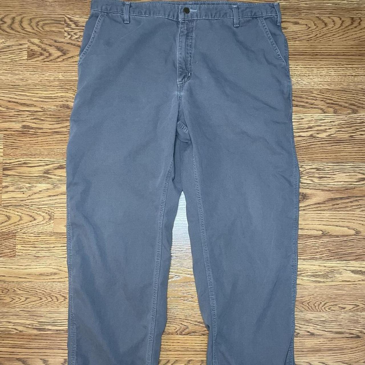 Vintage Carhartt Grey Work Pants Size (no... - Depop