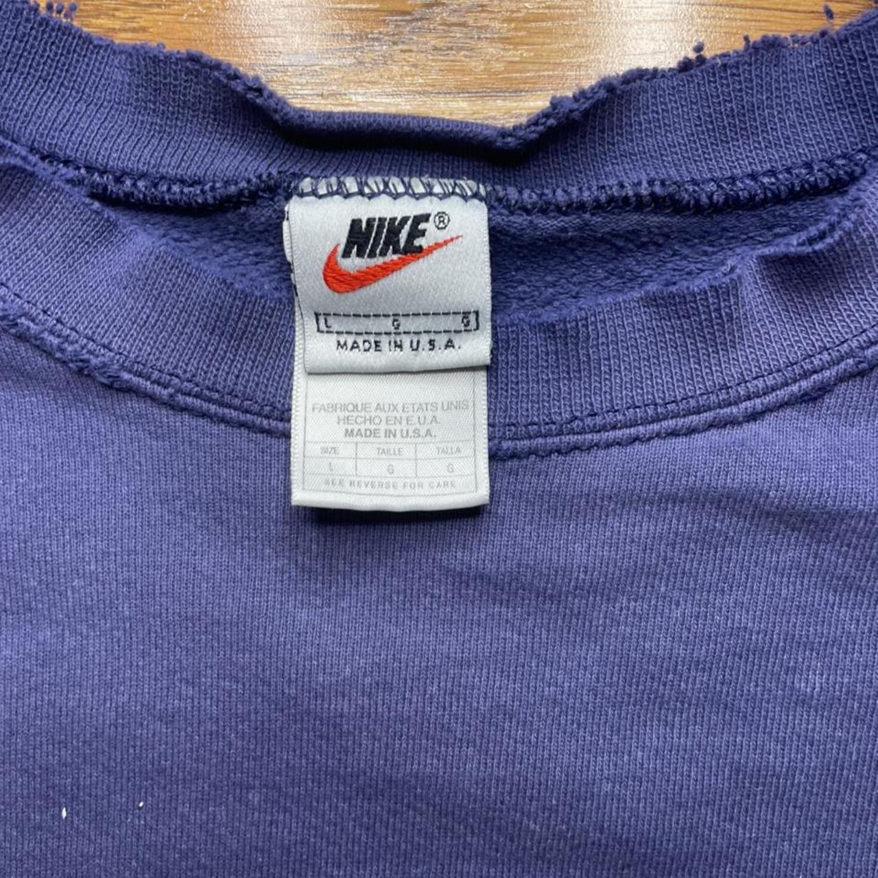 Vintage Nike White Tag Distressed Swoosh Crewneck... - Depop