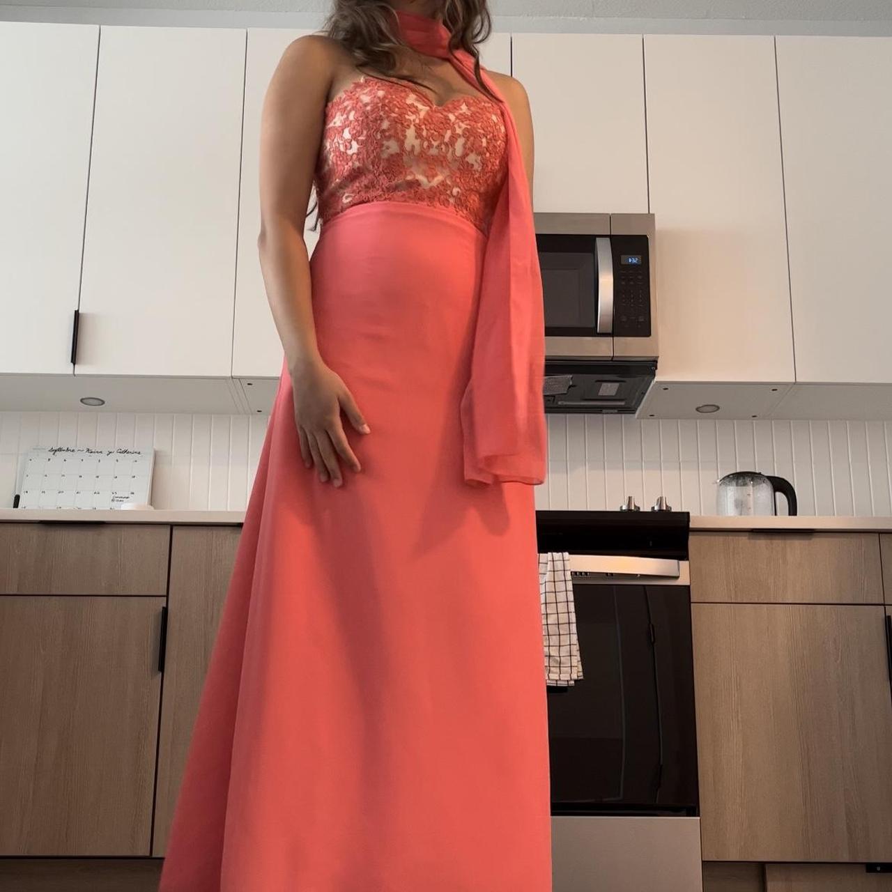 GORGEOUS VINTAGE CORAL PROM DRESS NWT