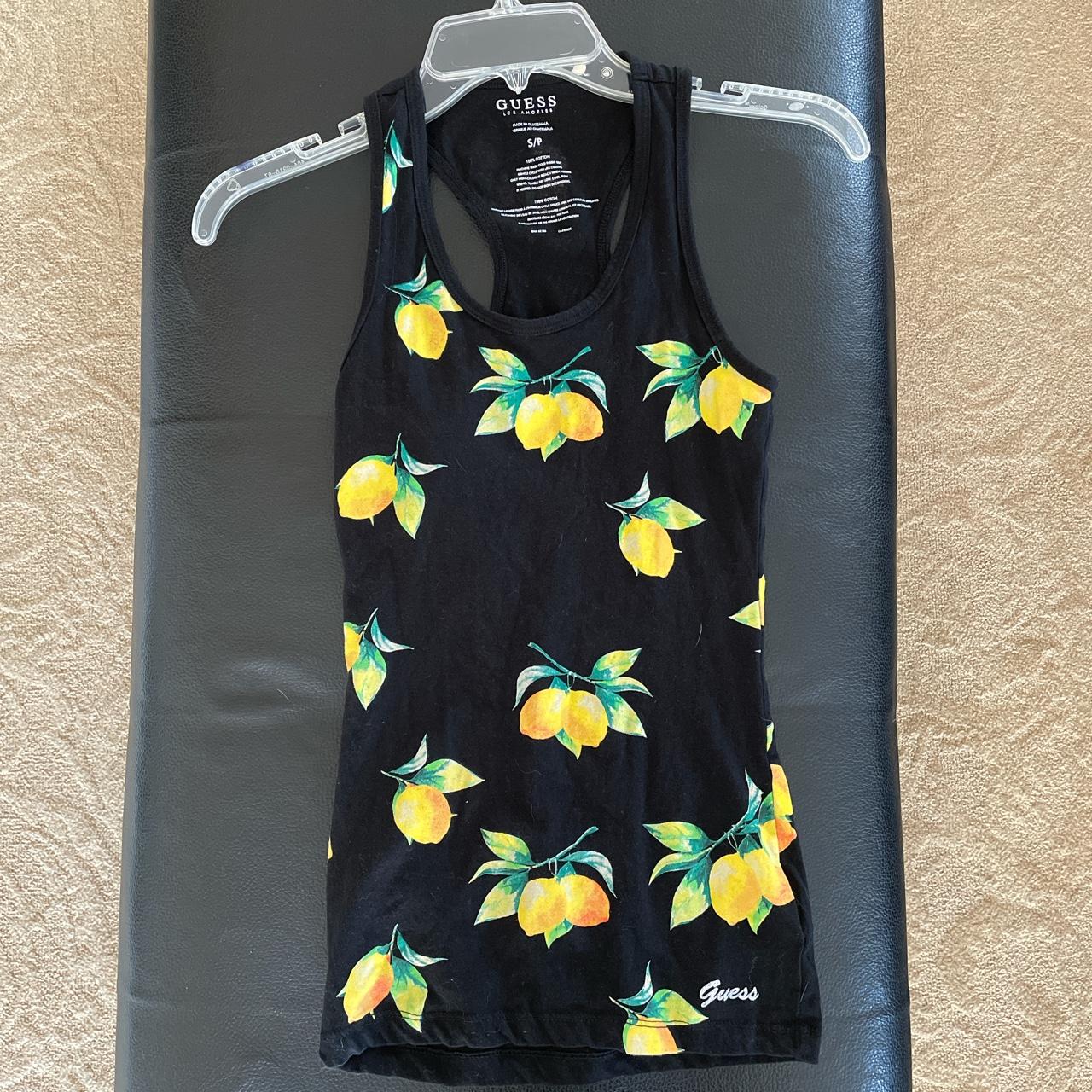 Guess Women's Black and Yellow Vests-tanks-camis