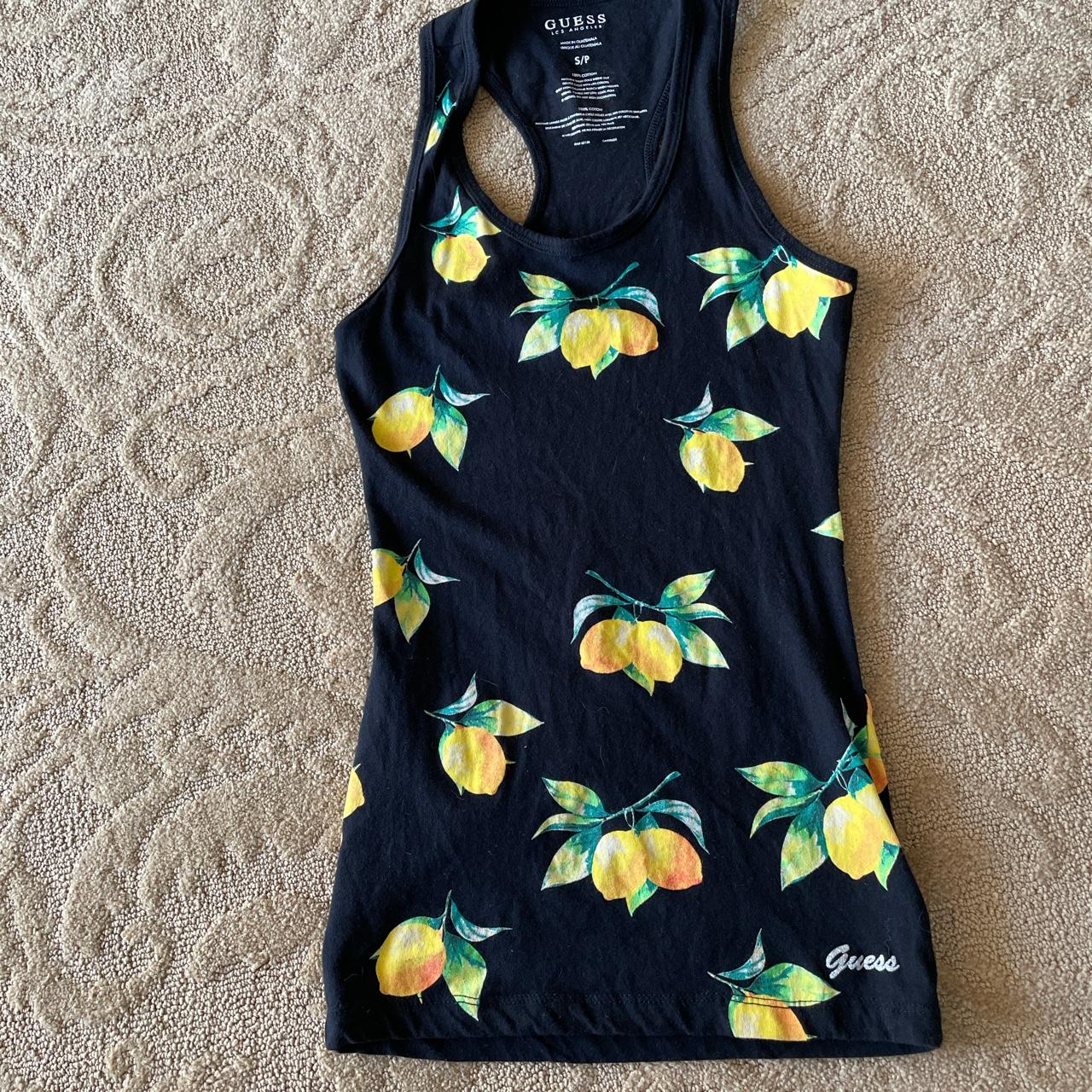 Guess Women's Black and Yellow Vests-tanks-camis (3)