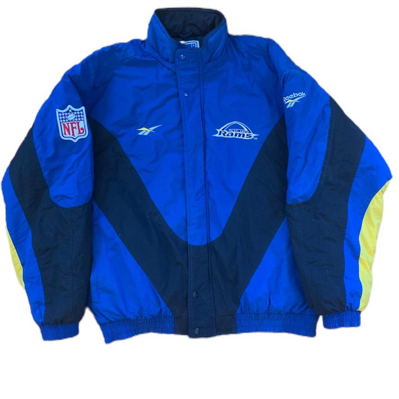 Vintage Reebok St. Louis Rams NFL Puffer Jacket - Depop