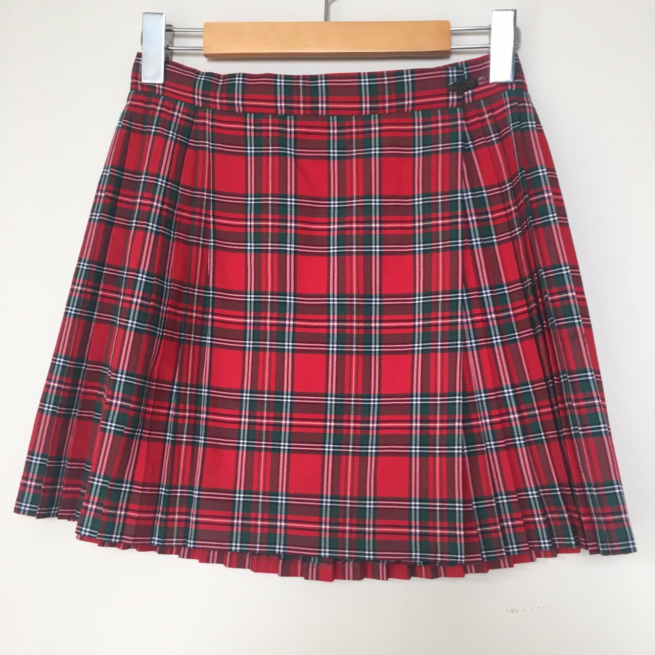 Vintage pleated plaid netball skirt Brand: Sleeke... - Depop