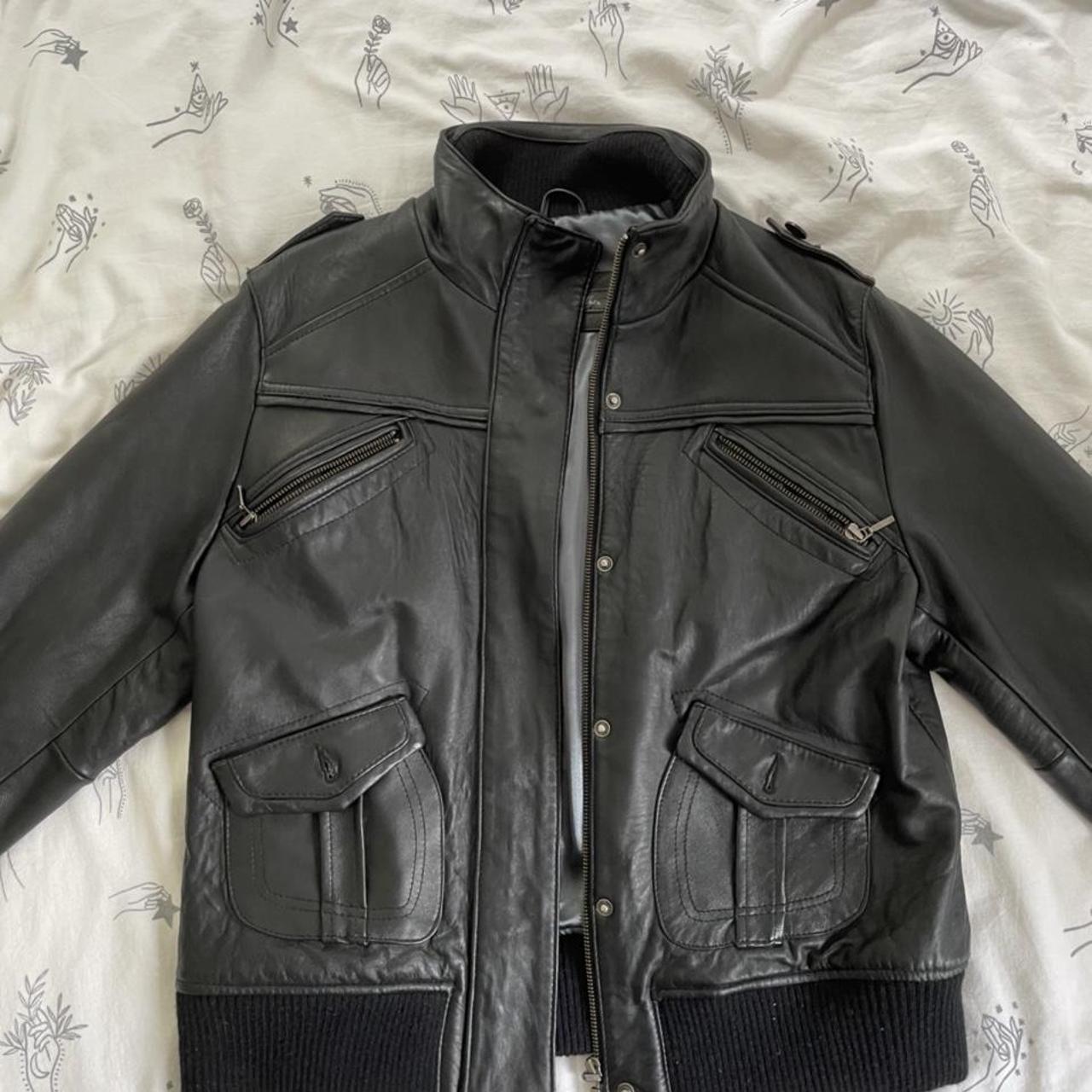 Real Leather Jacket keeps warm comfy heavy like... - Depop