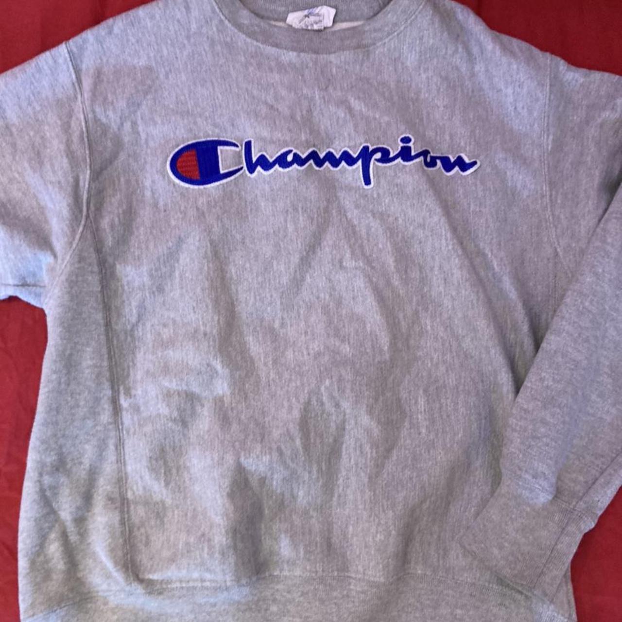Champion Men's Grey Jumper | Depop
