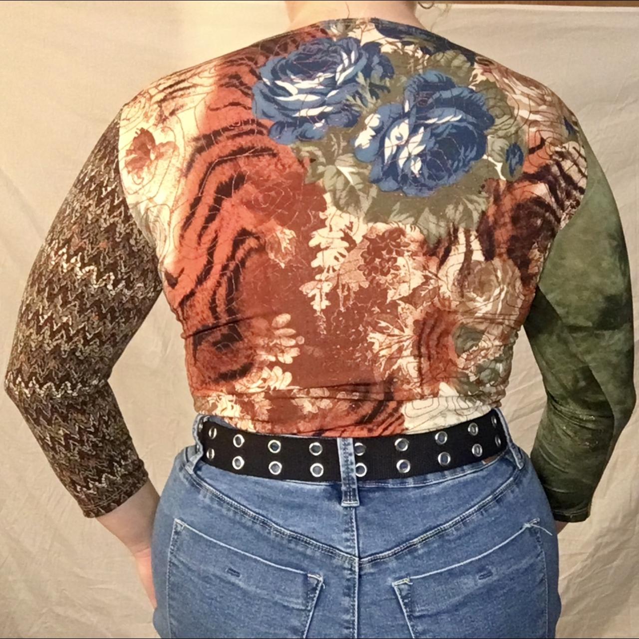 Women's Shirt - Multi - M – Patchwork multi patte… - image 3