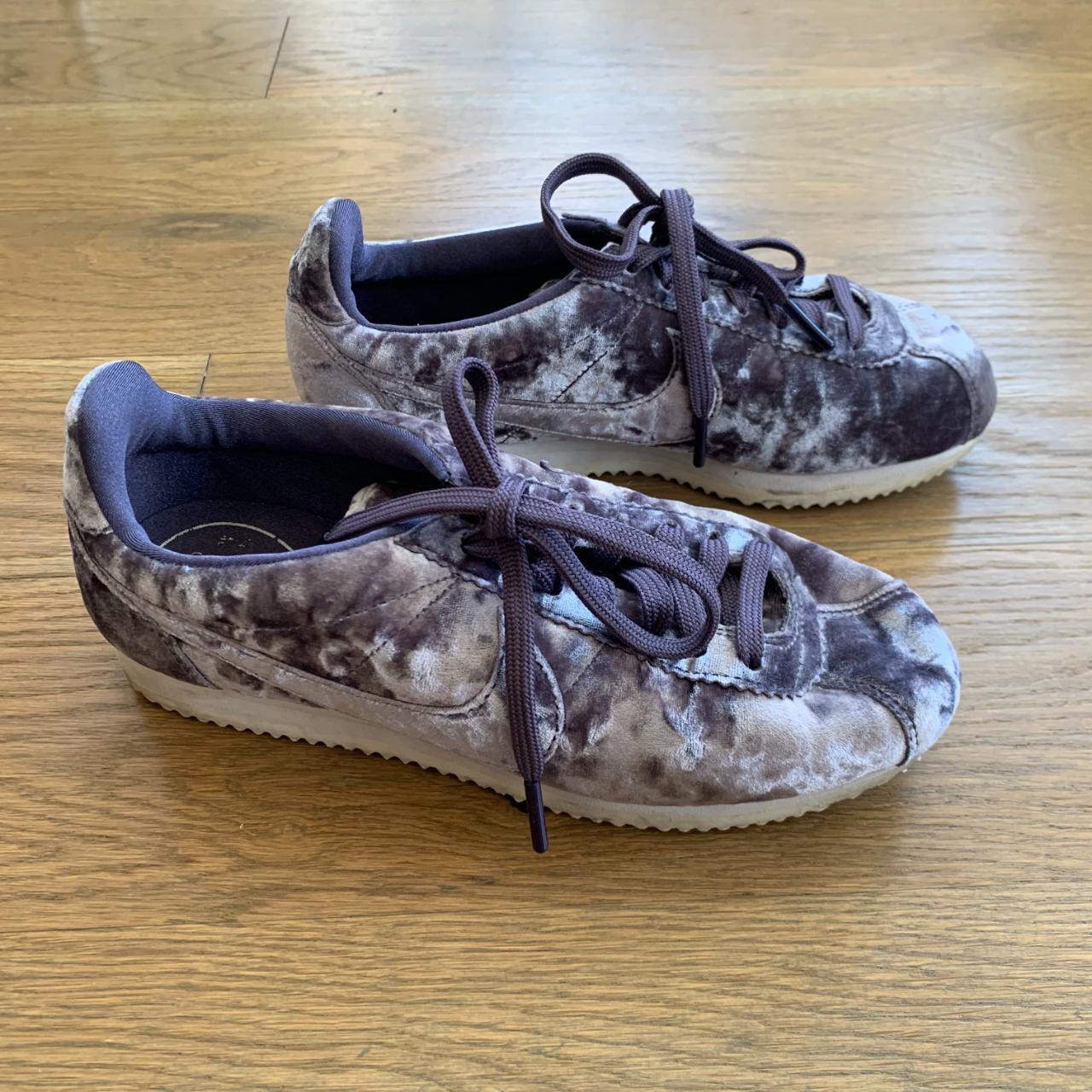 nike cortez velvet grey