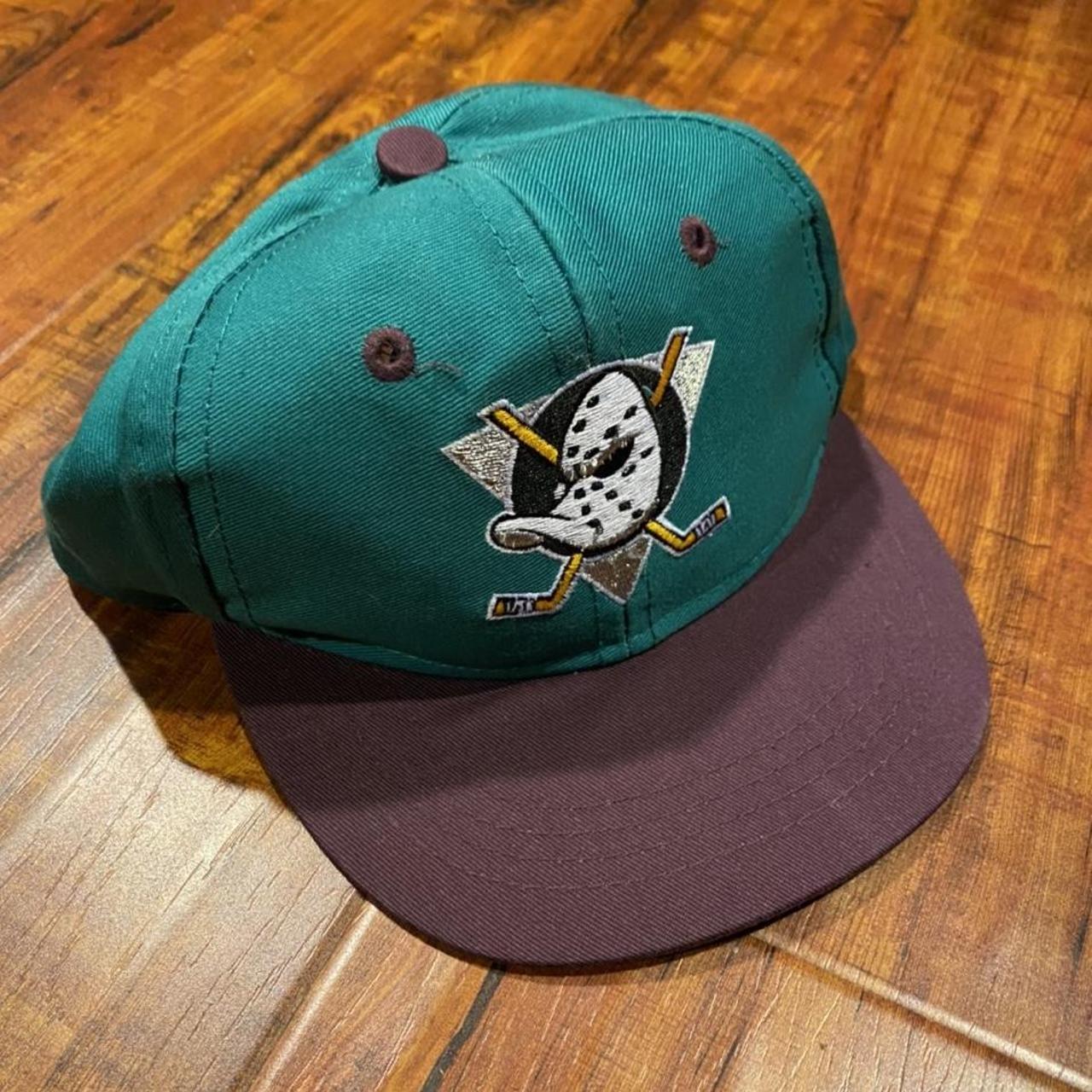 VTG 90s NHL Anaheim Mighty Ducks Blue Purple Youth... - Depop