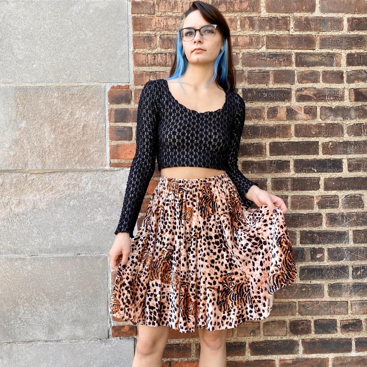 Cheetah print skirt 90s hotsell