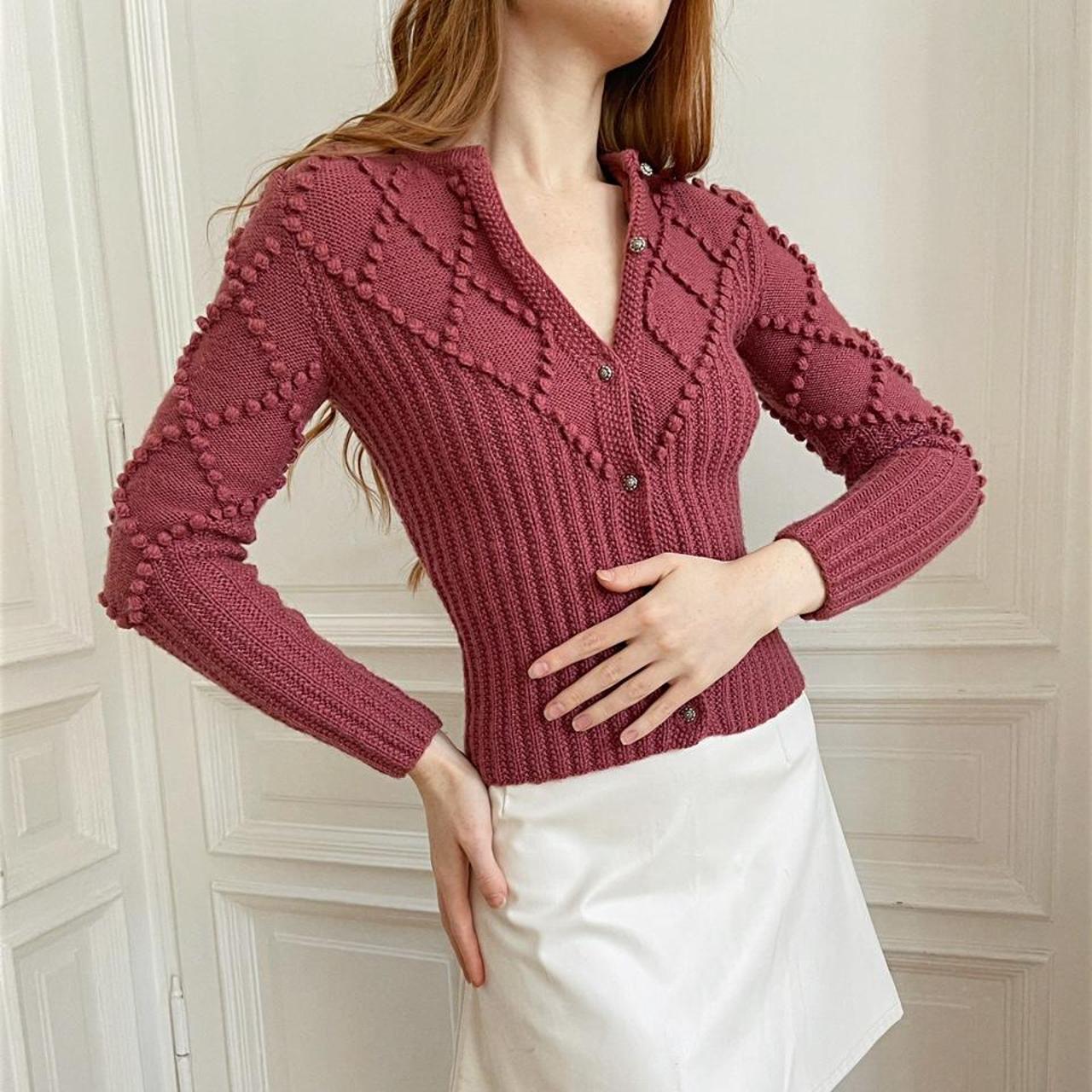 Vintage woolen handmade rose folk Austrian Depop