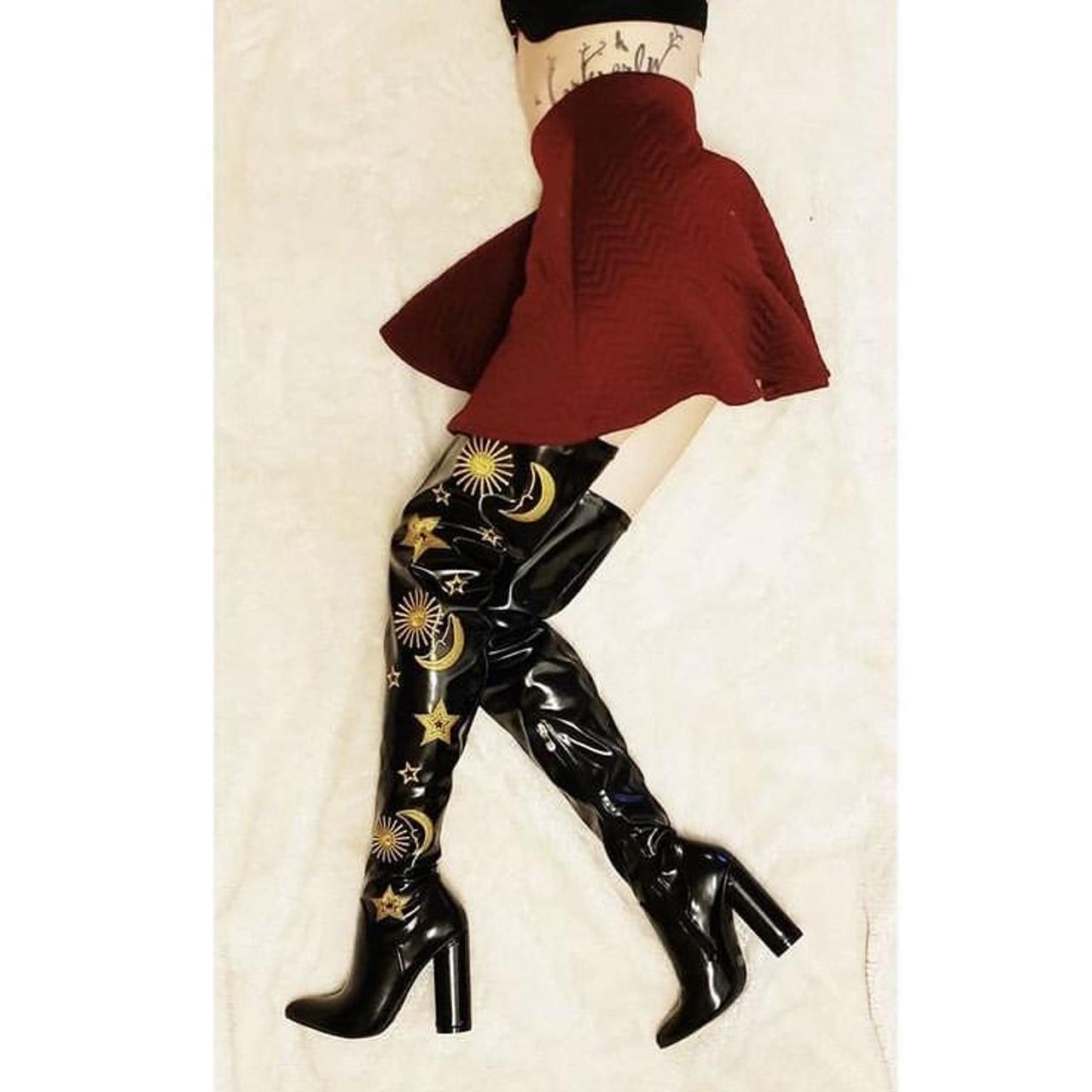 Koi Footwear Plus Size Thigh High Boots Canada Black Thigh High