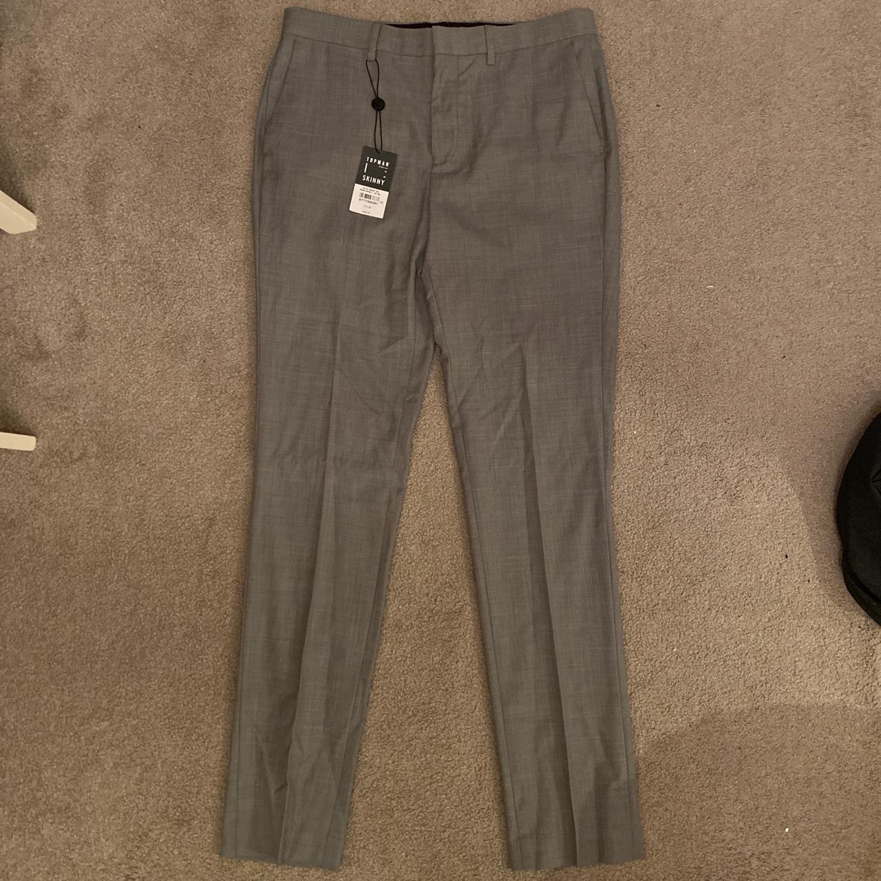 Brand new grey suit pants mens tailored TOPMAN... Depop