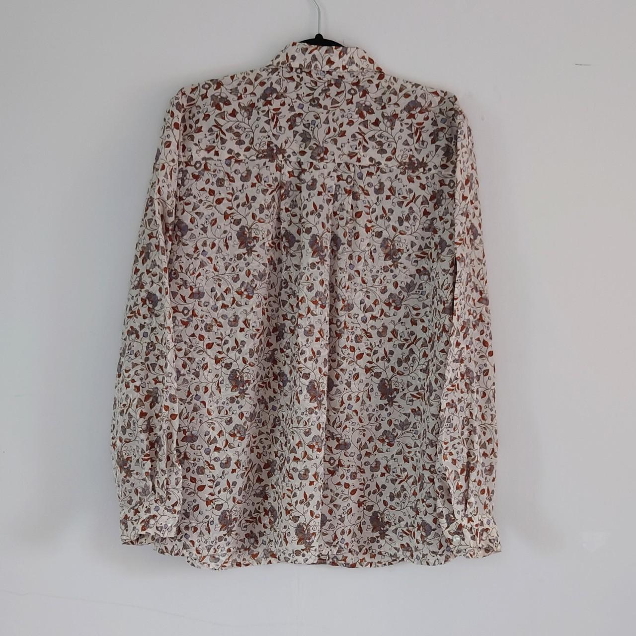 Women's late 70s early 80s vintage brown floral... - Depop