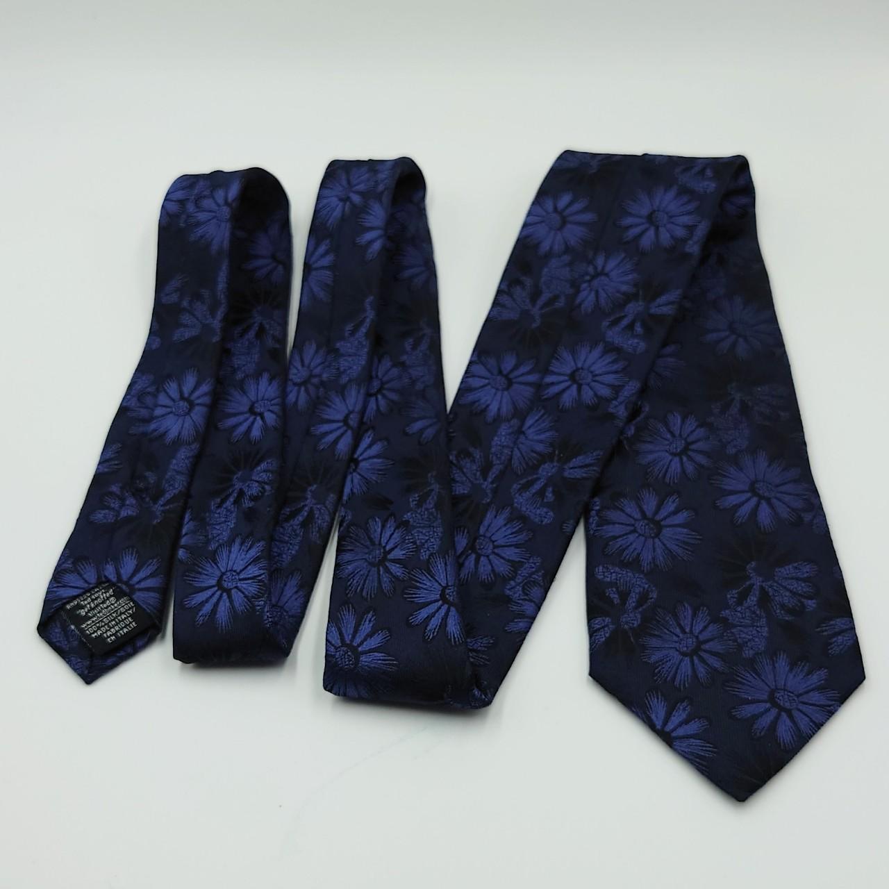 Men's blue floral print necktie from Ted Baker... Depop